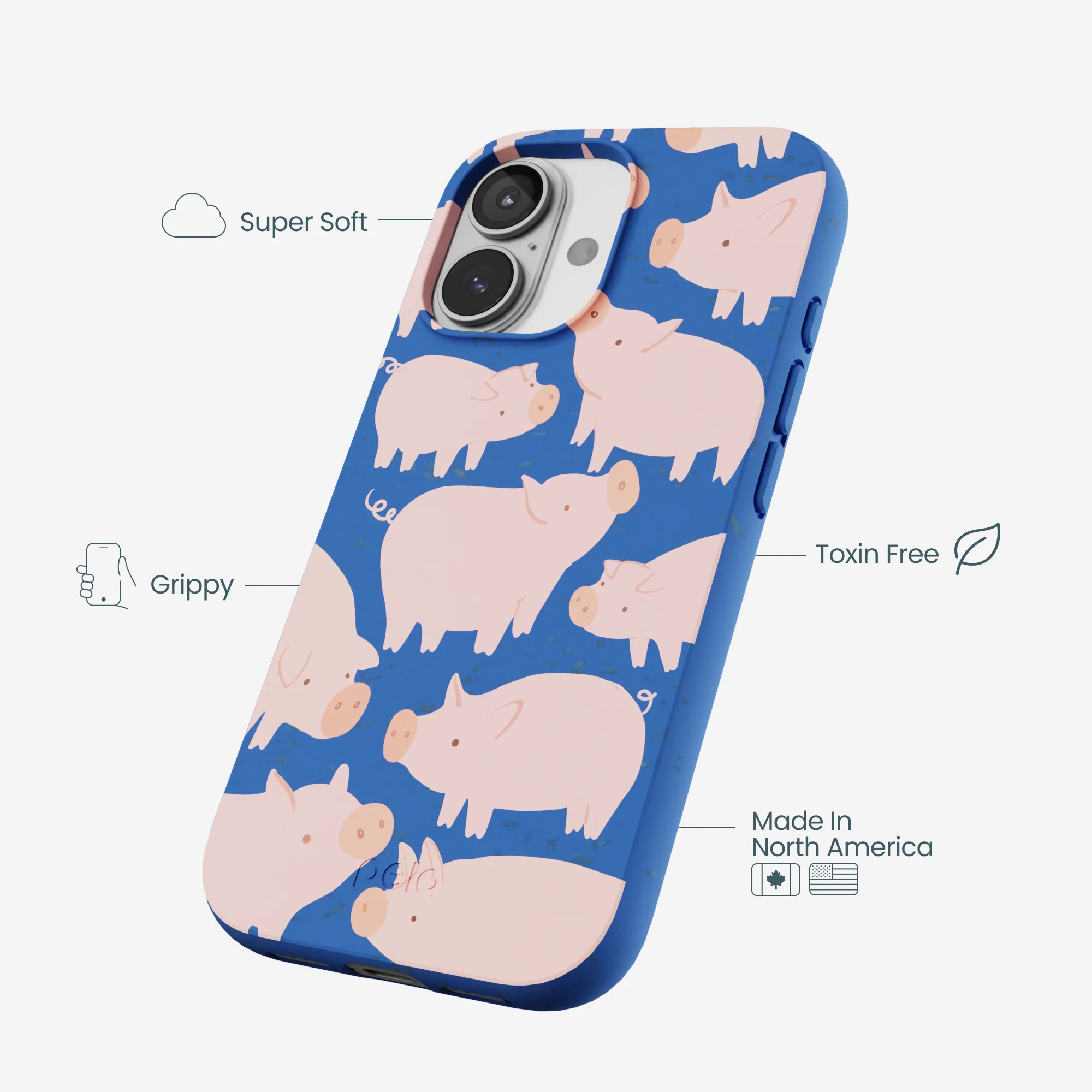 Electric Blue Piggies iPhone 17 Case - Image 4