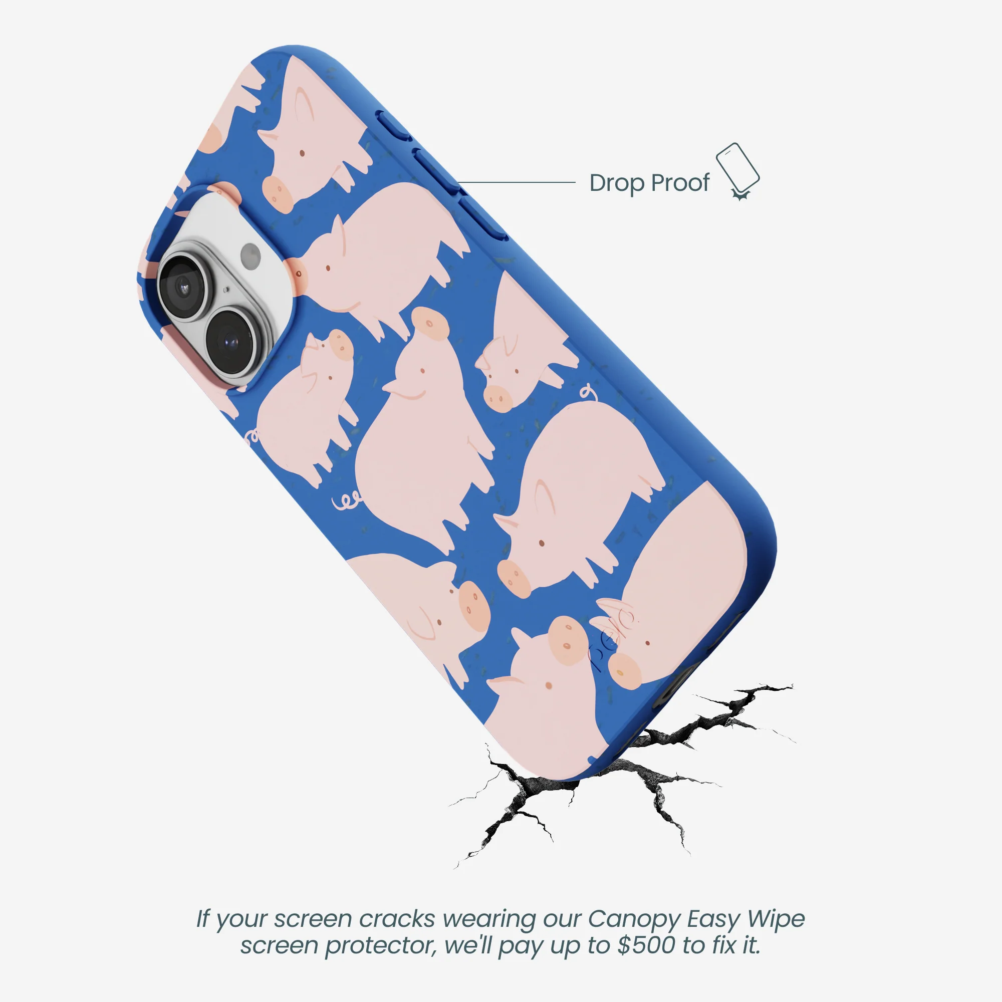 Electric Blue Piggies iPhone 17 Case - Image 5