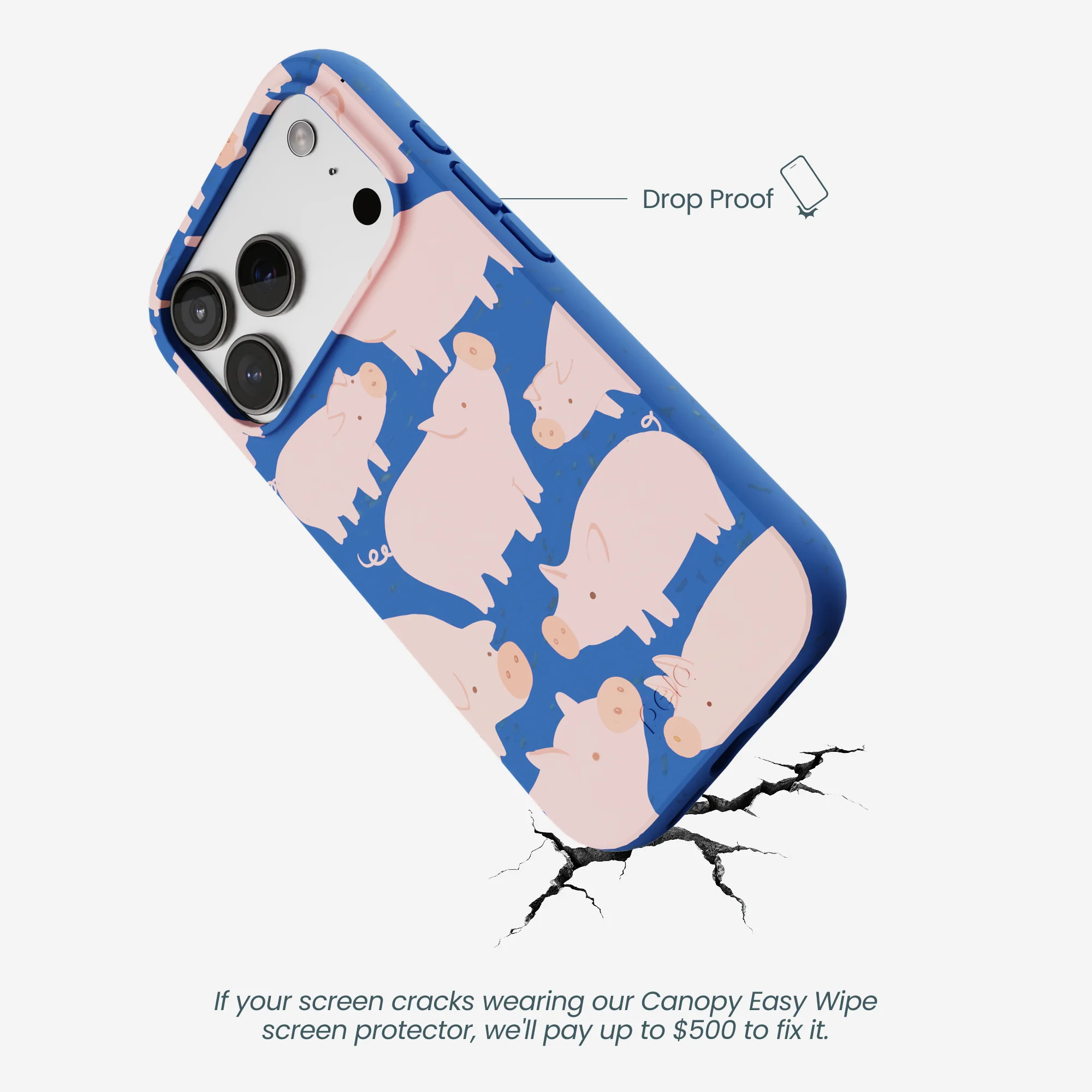 Electric Blue Piggies iPhone 17 Pro Case - Image 5