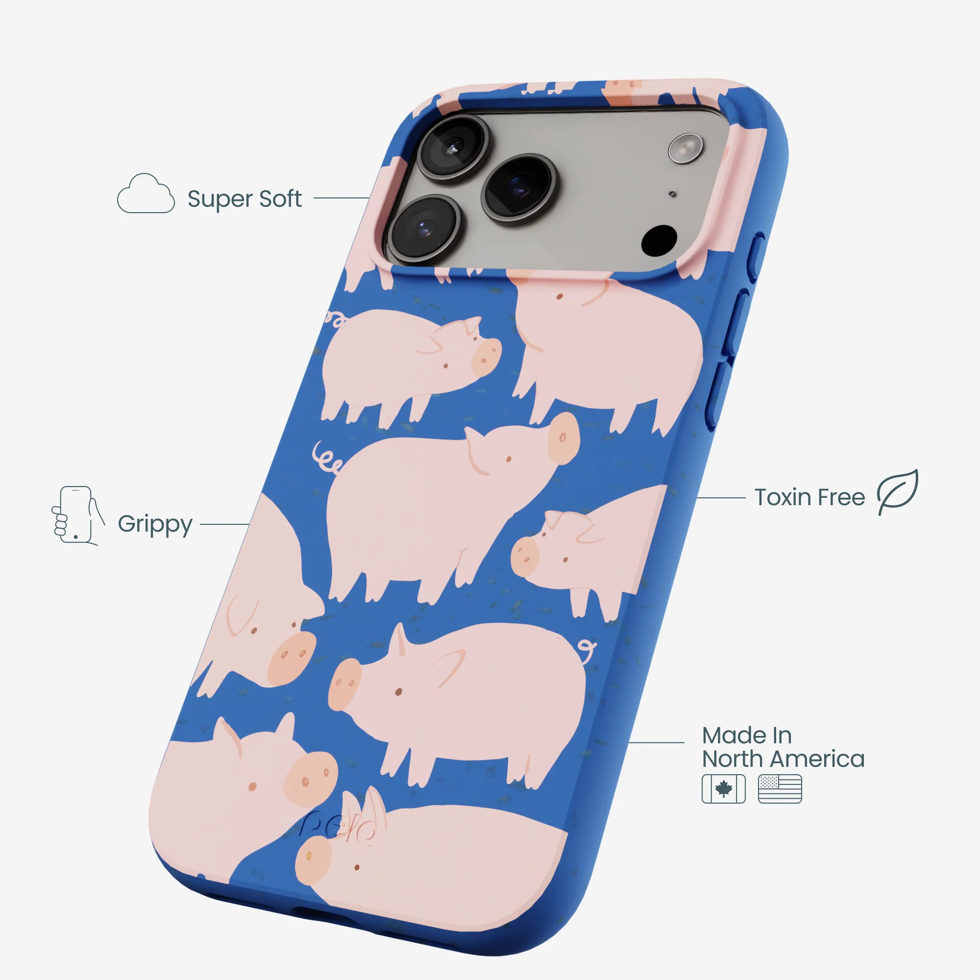 Electric Blue Piggies iPhone 17 Pro Max Case - Image 4
