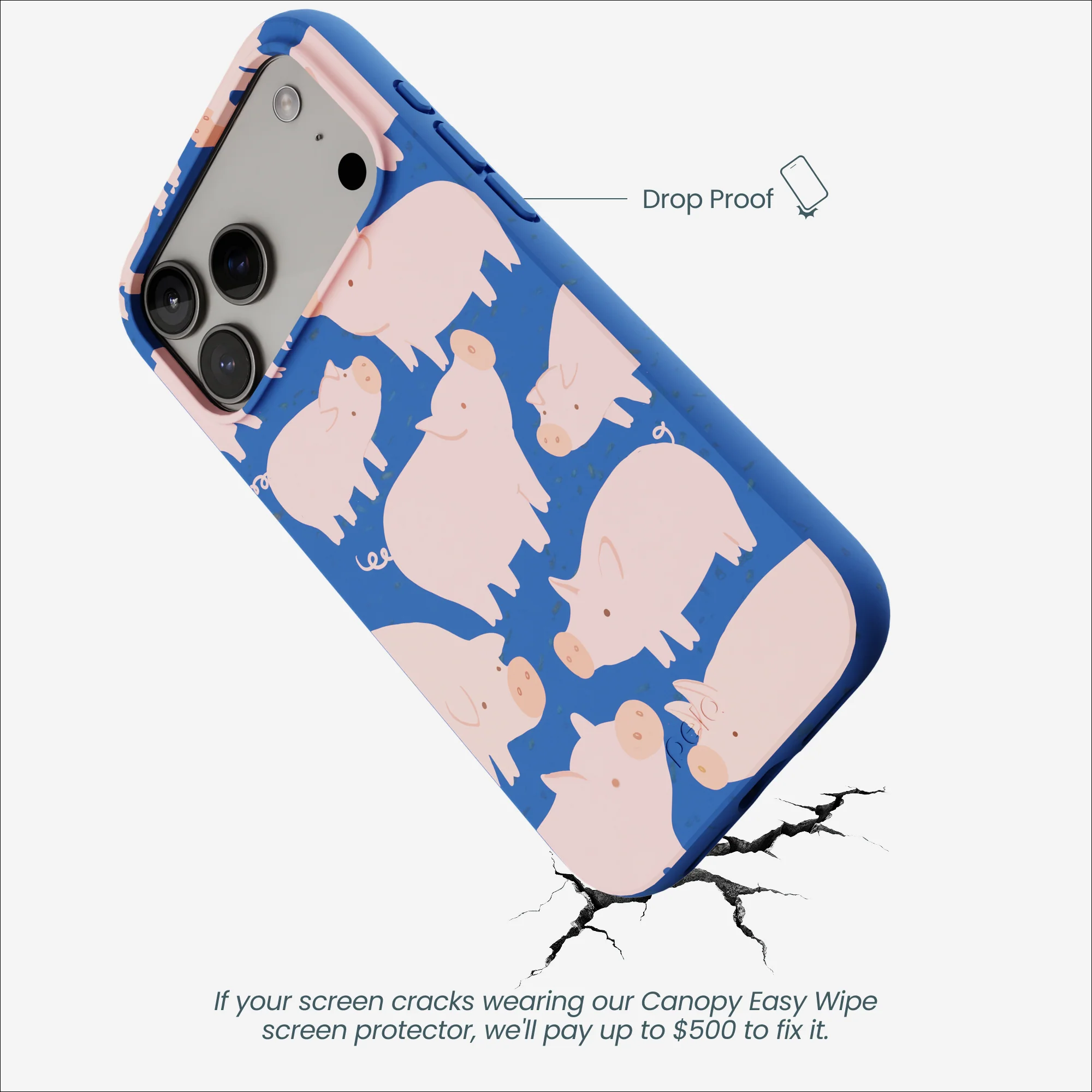 Electric Blue Piggies iPhone 17 Pro Max Case - Image 5