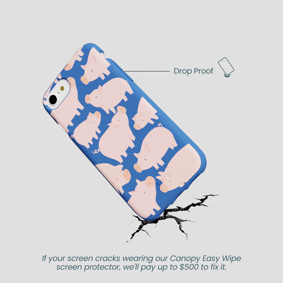 Electric Blue Piggies iPhone 6/6s/7/8/SE Case - Image 5