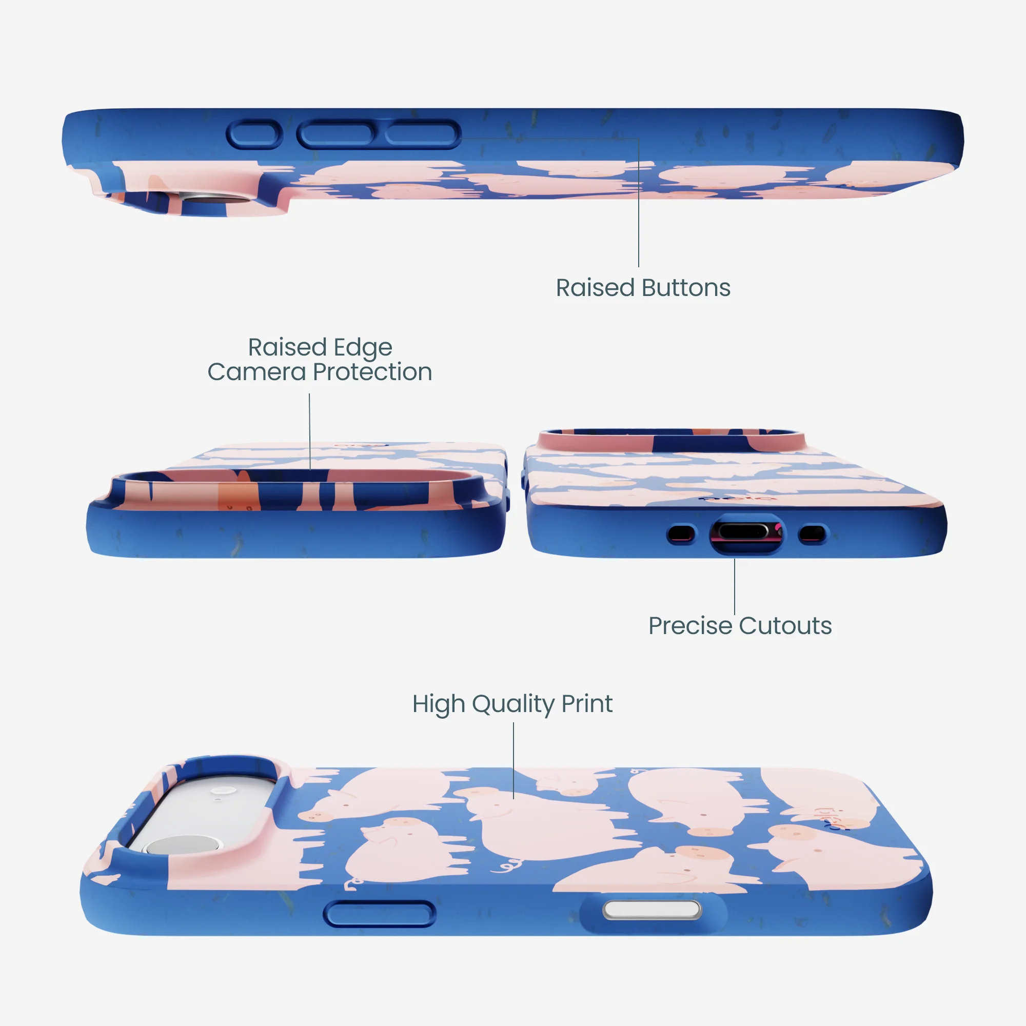 Electric Blue Piggies iPhone Air Case - Image 3