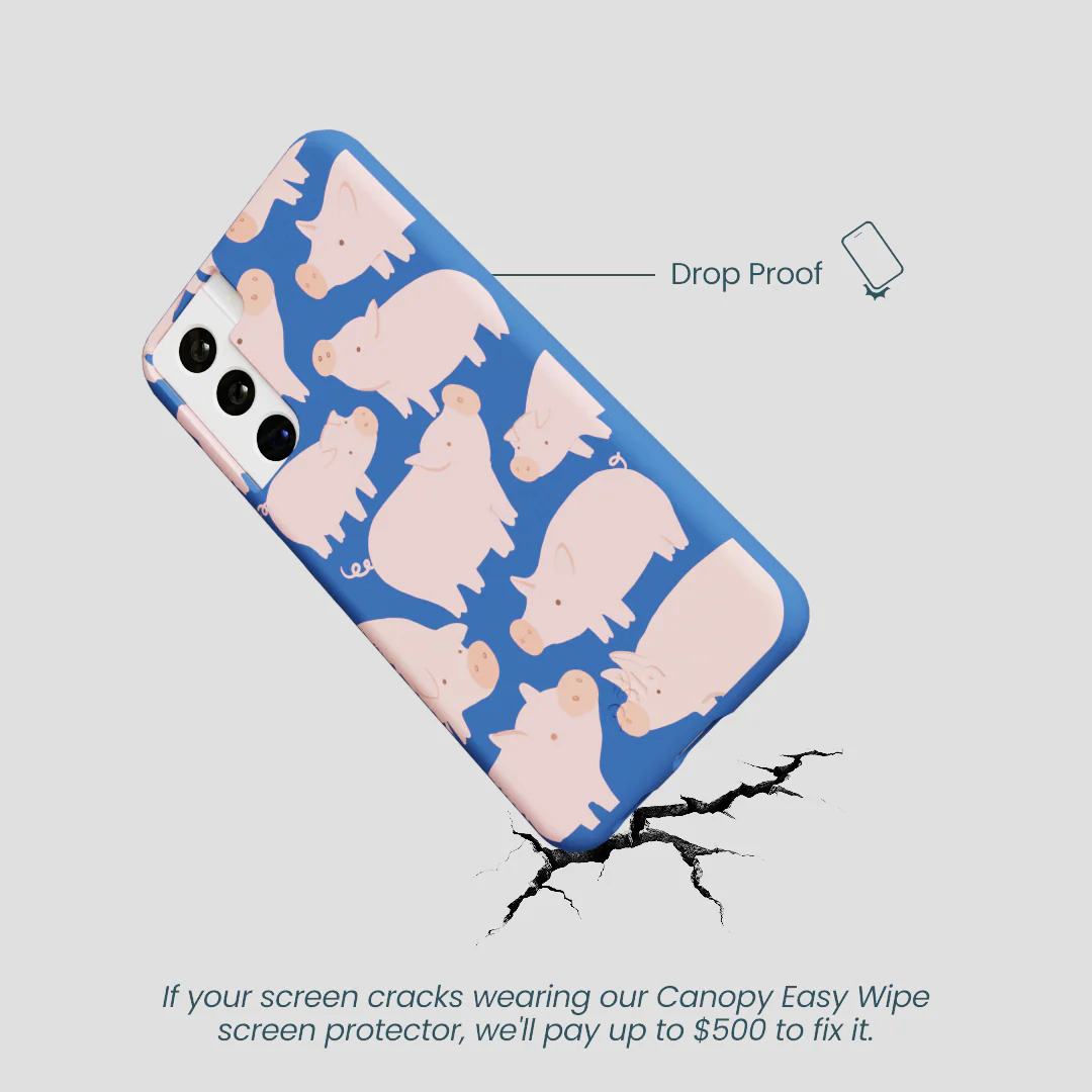 Electric Blue Piggies Samsung Galaxy S21 Case - Image 5