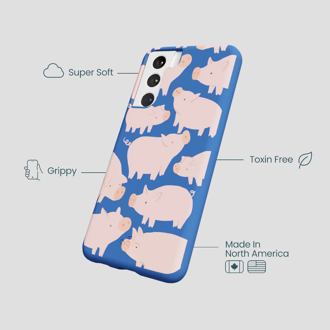 Electric Blue Piggies Samsung Galaxy S22 Case - Image 4