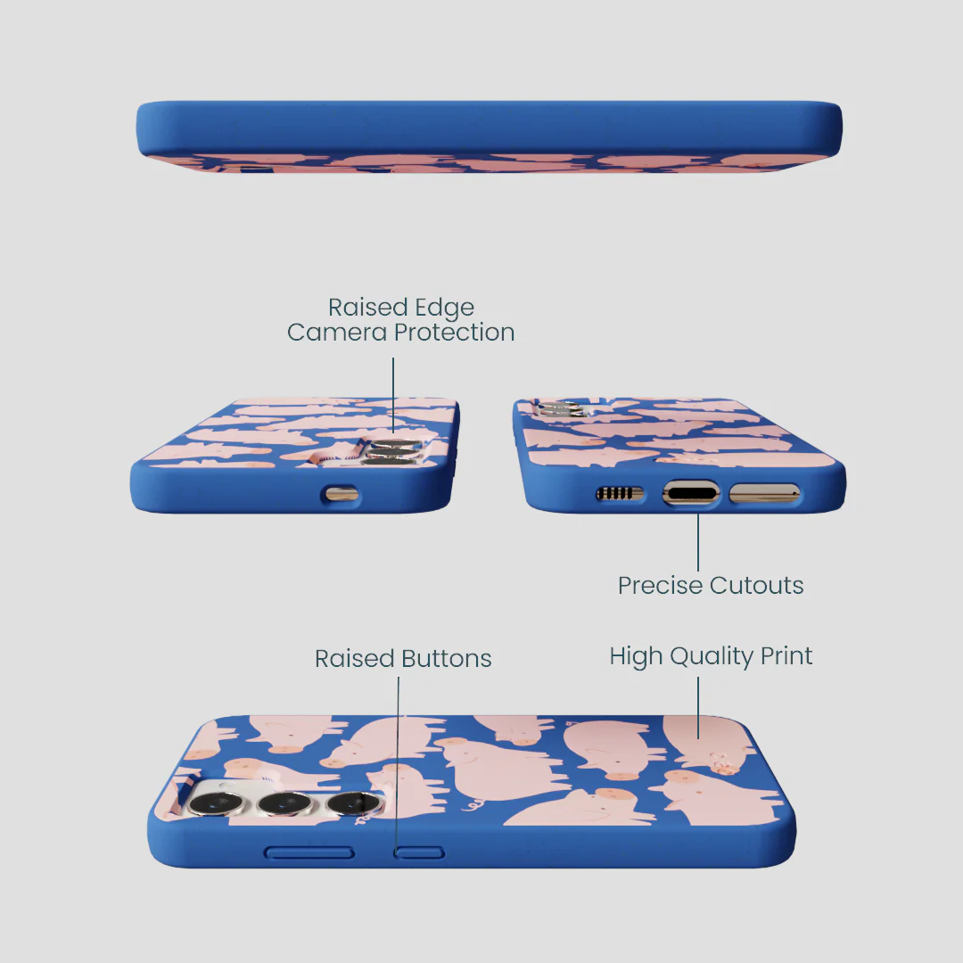 Electric Blue Piggies Samsung Galaxy S23 Case - Image 3
