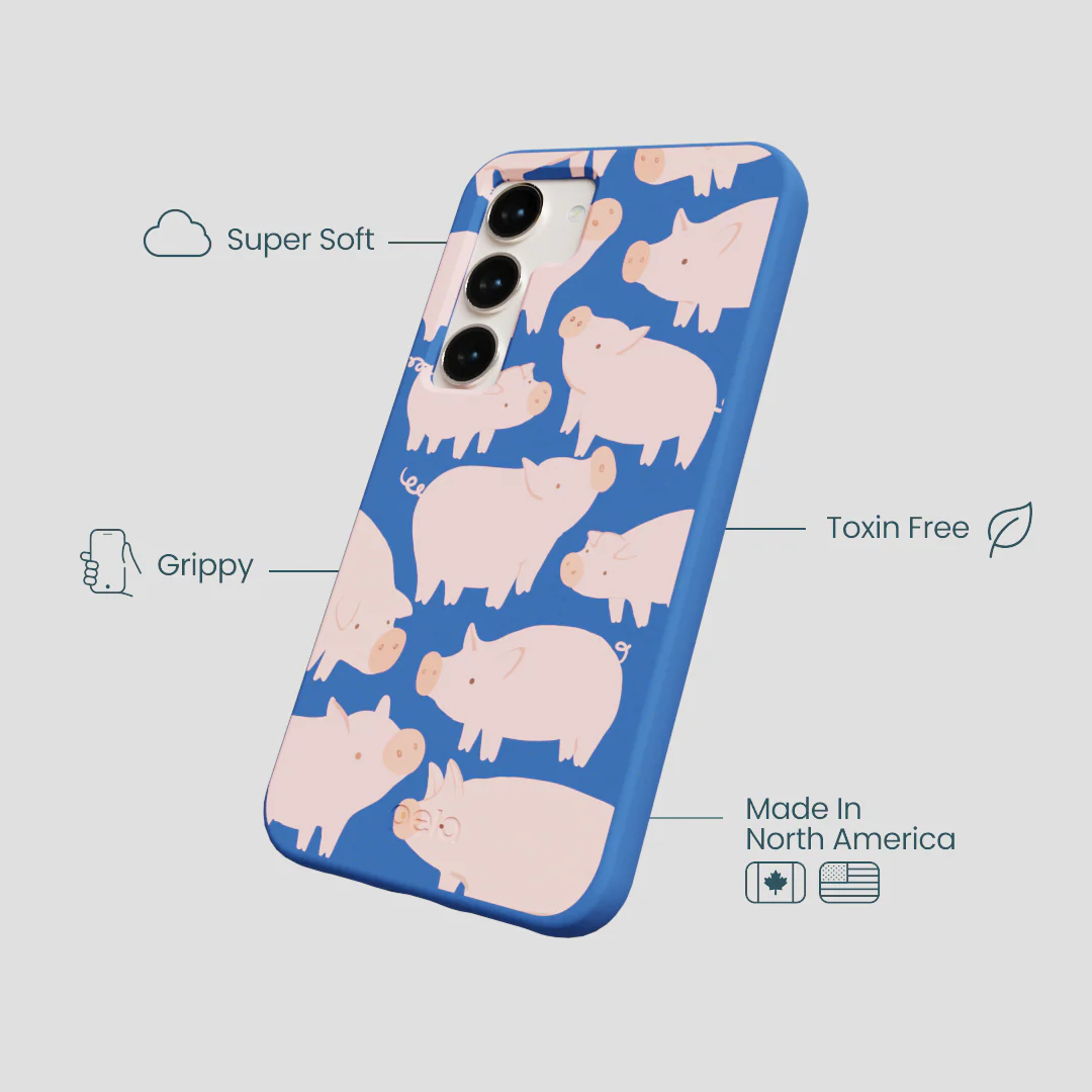 Electric Blue Piggies Samsung Galaxy S23 Case - Image 4