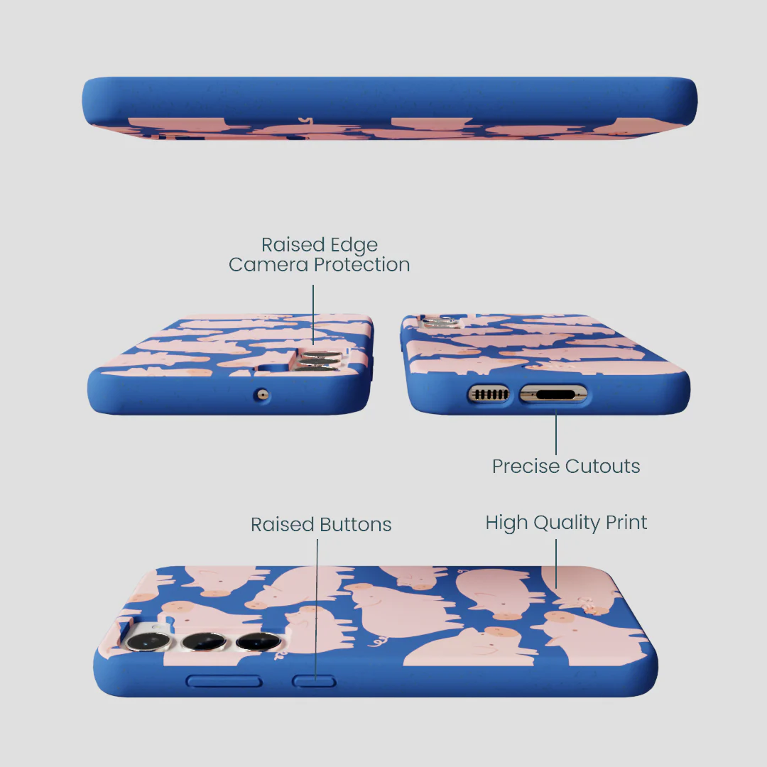 Electric Blue Piggies Samsung Galaxy S23+(Plus) Case - Image 3