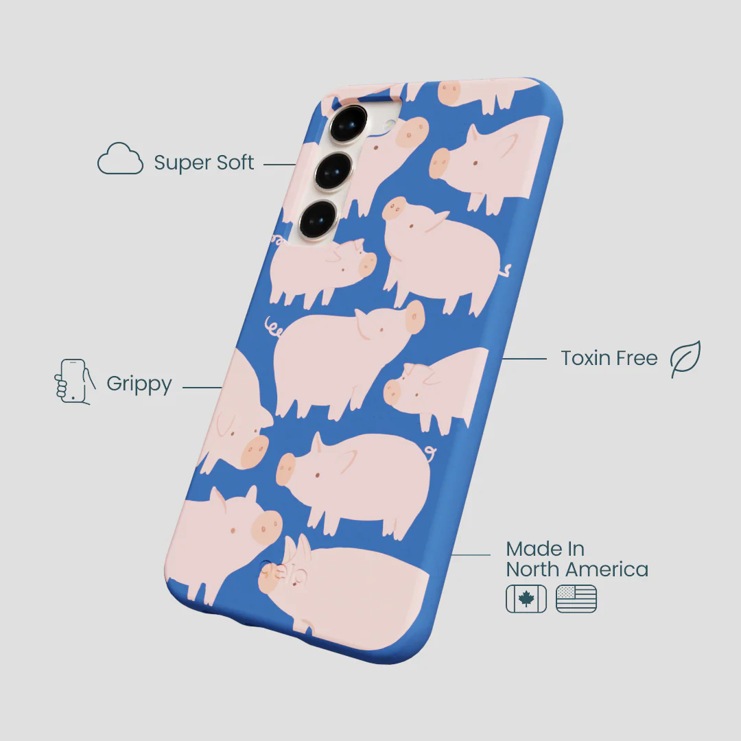 Electric Blue Piggies Samsung Galaxy S23+(Plus) Case - Image 4