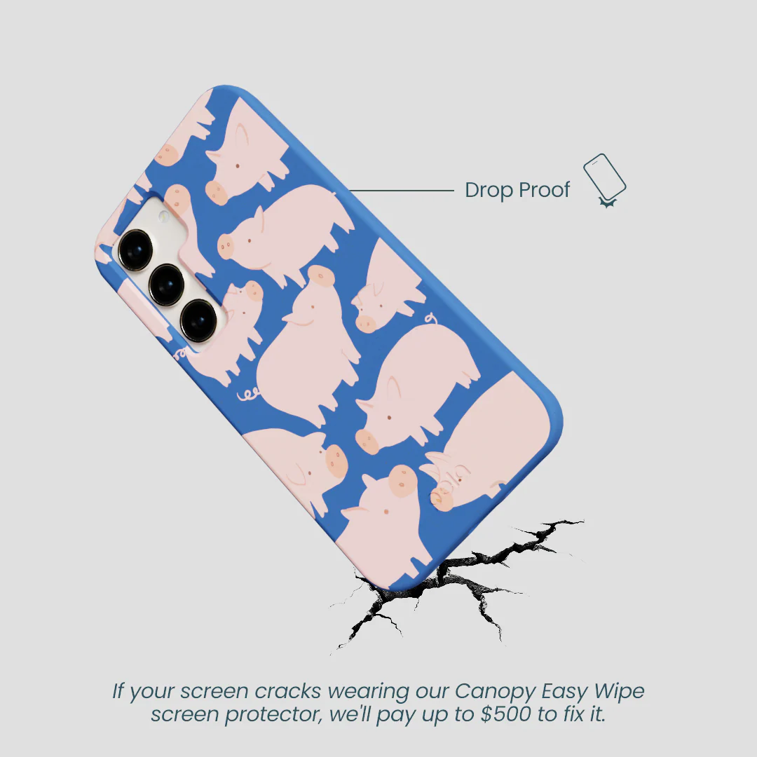 Electric Blue Piggies Samsung Galaxy S24 Case - Image 5