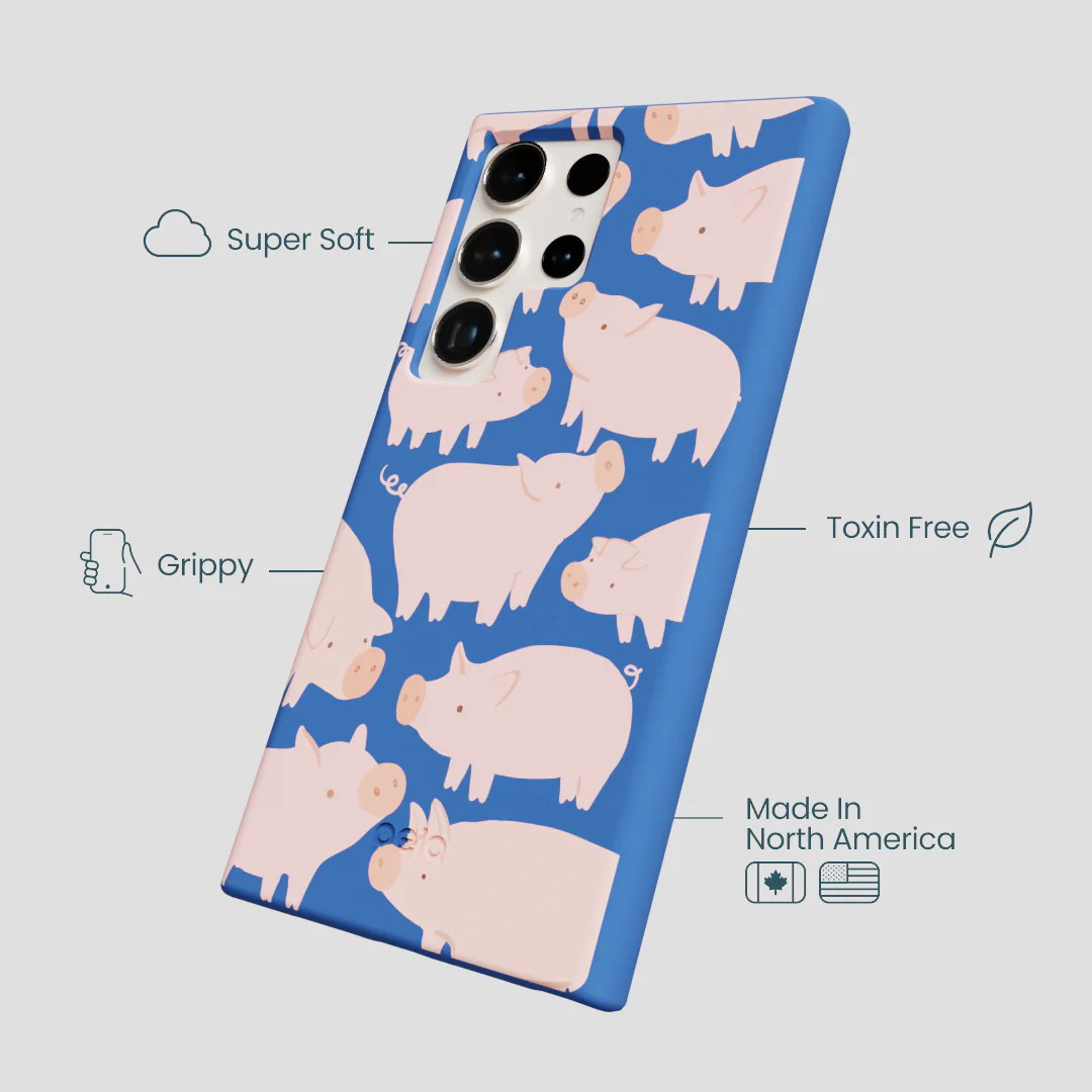 Electric Blue Piggies Samsung Galaxy S24 Ultra Case - Image 4