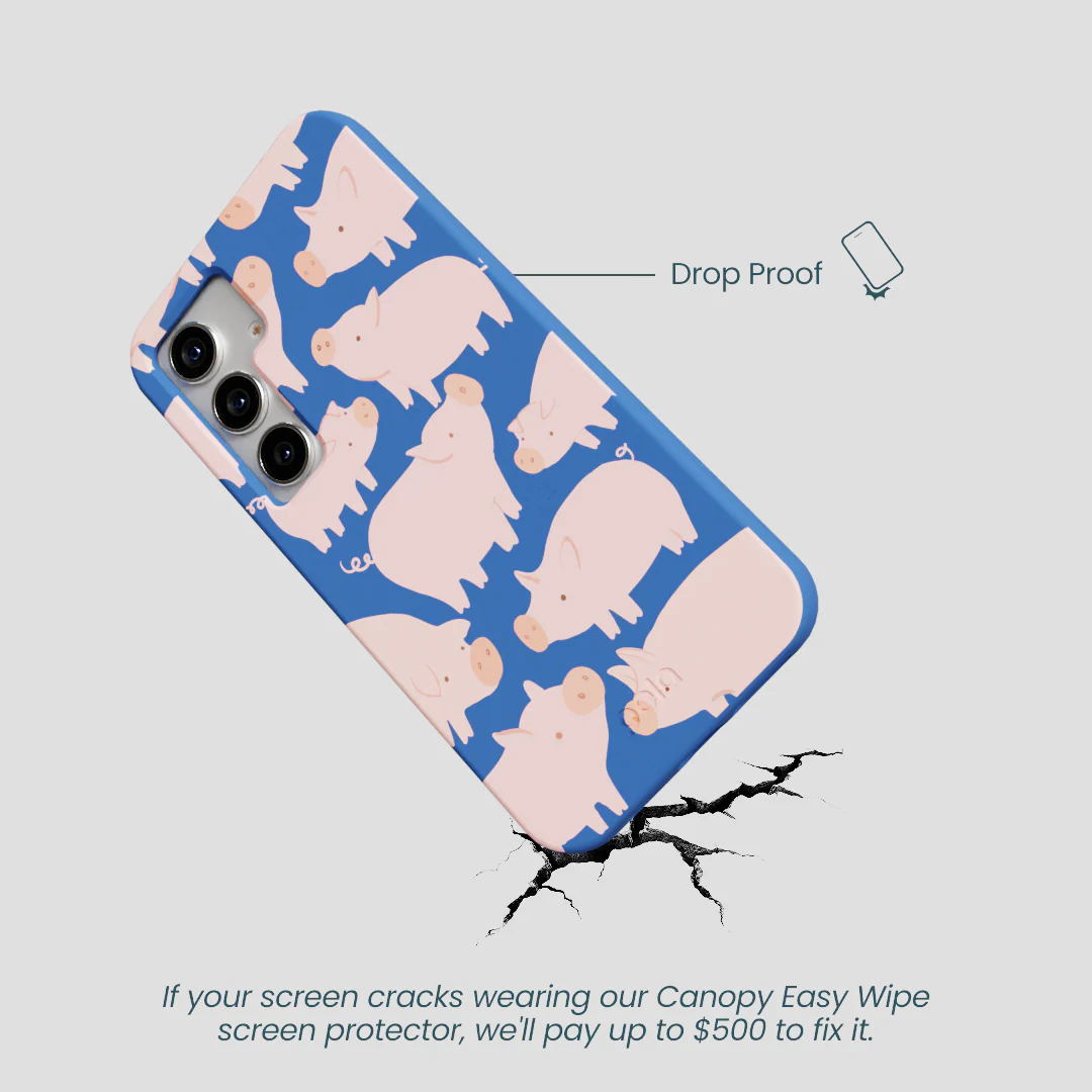 Electric Blue Piggies Samsung Galaxy S25 Case - Image 5