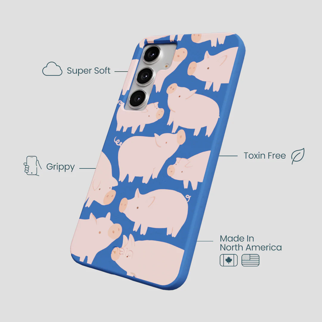 Electric Blue Piggies Samsung Galaxy S25+(Plus) Case - Image 4