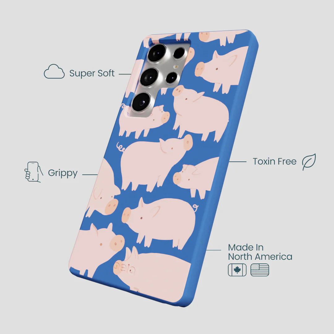 Electric Blue Piggies Samsung Galaxy S25 Ultra Case - Image 4