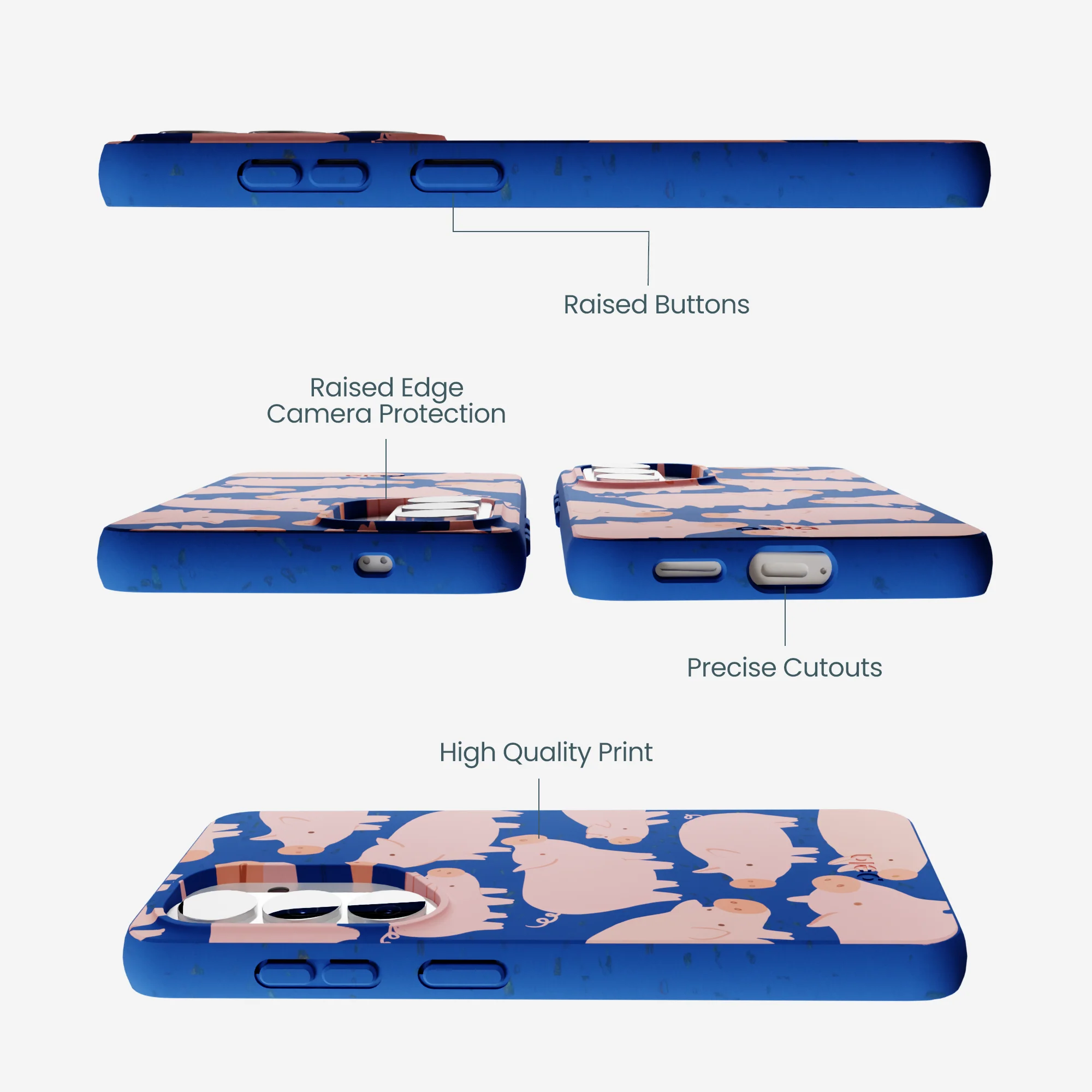 Electric Blue Piggies Samsung Galaxy S26 Case - Image 3