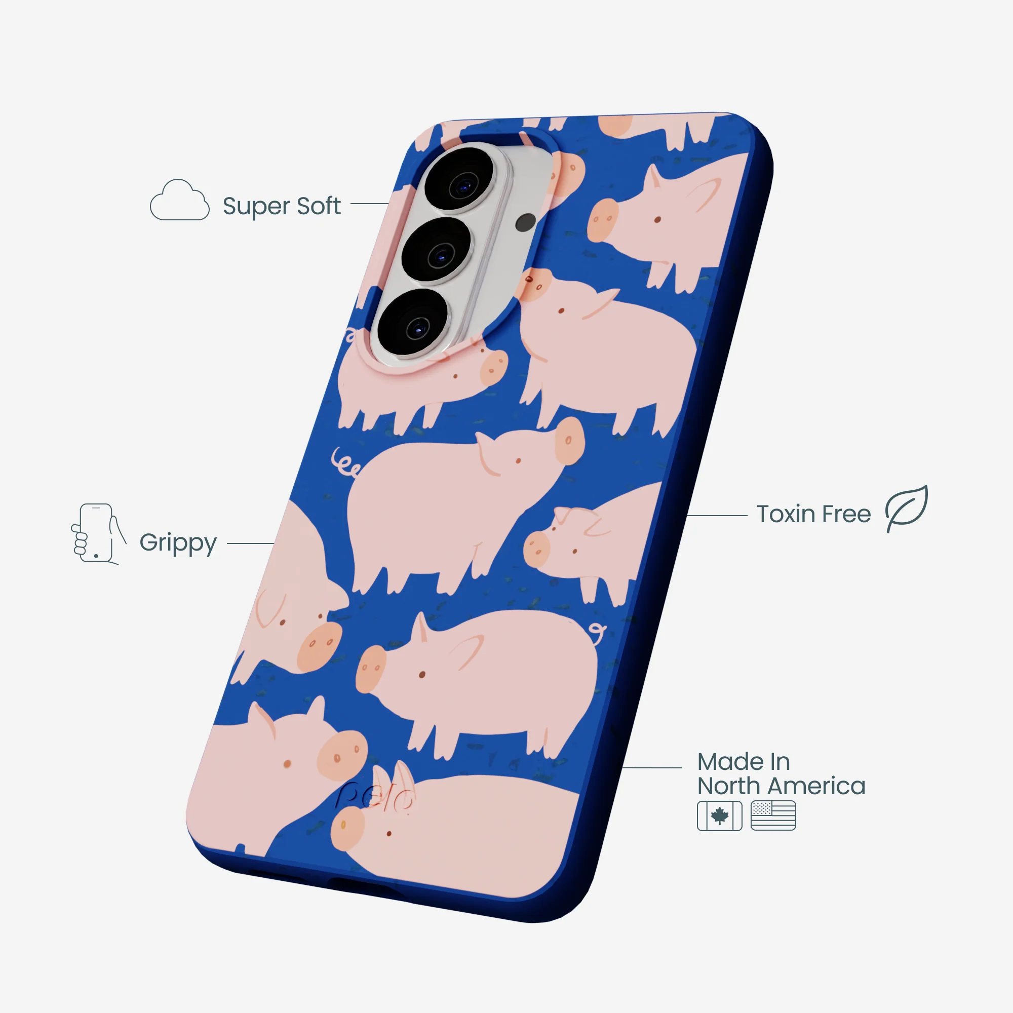 Electric Blue Piggies Samsung Galaxy S26 Case - Image 4