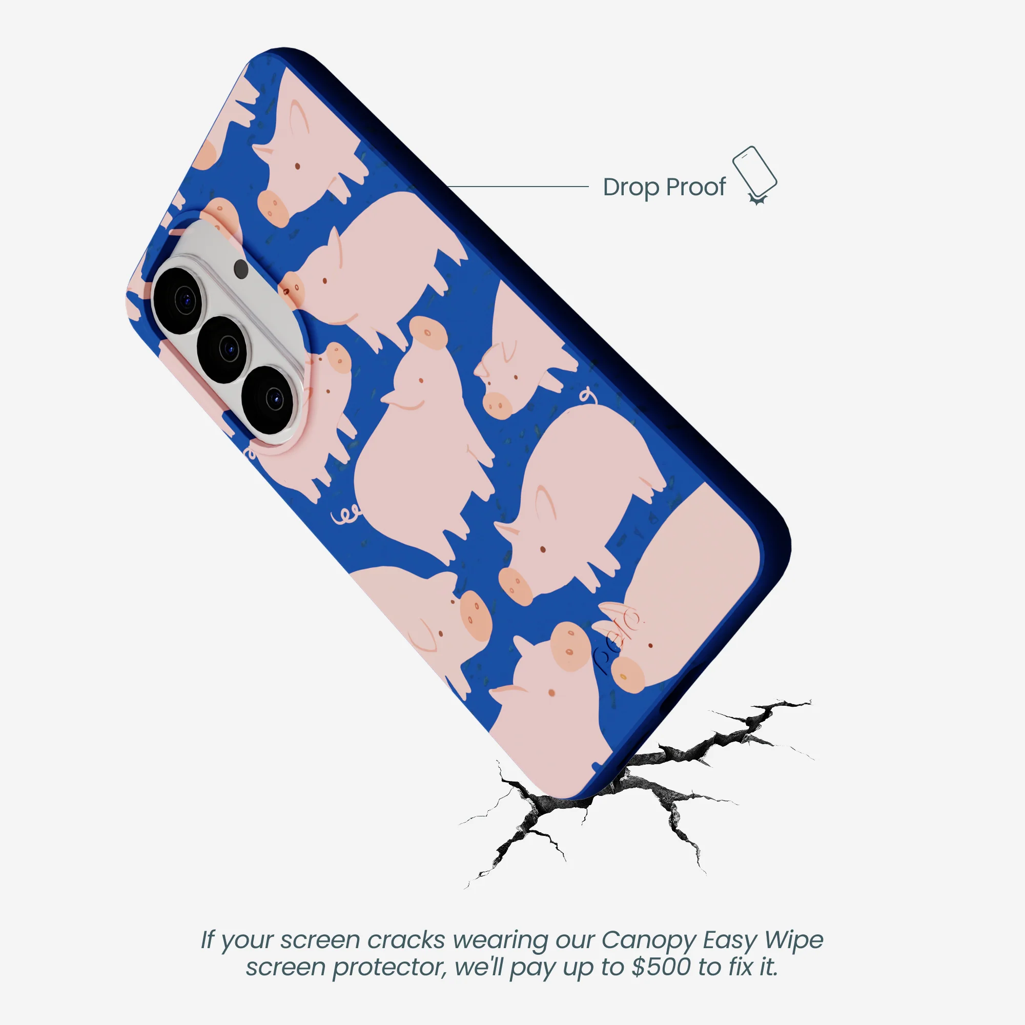 Electric Blue Piggies Samsung Galaxy S26 Case - Image 5
