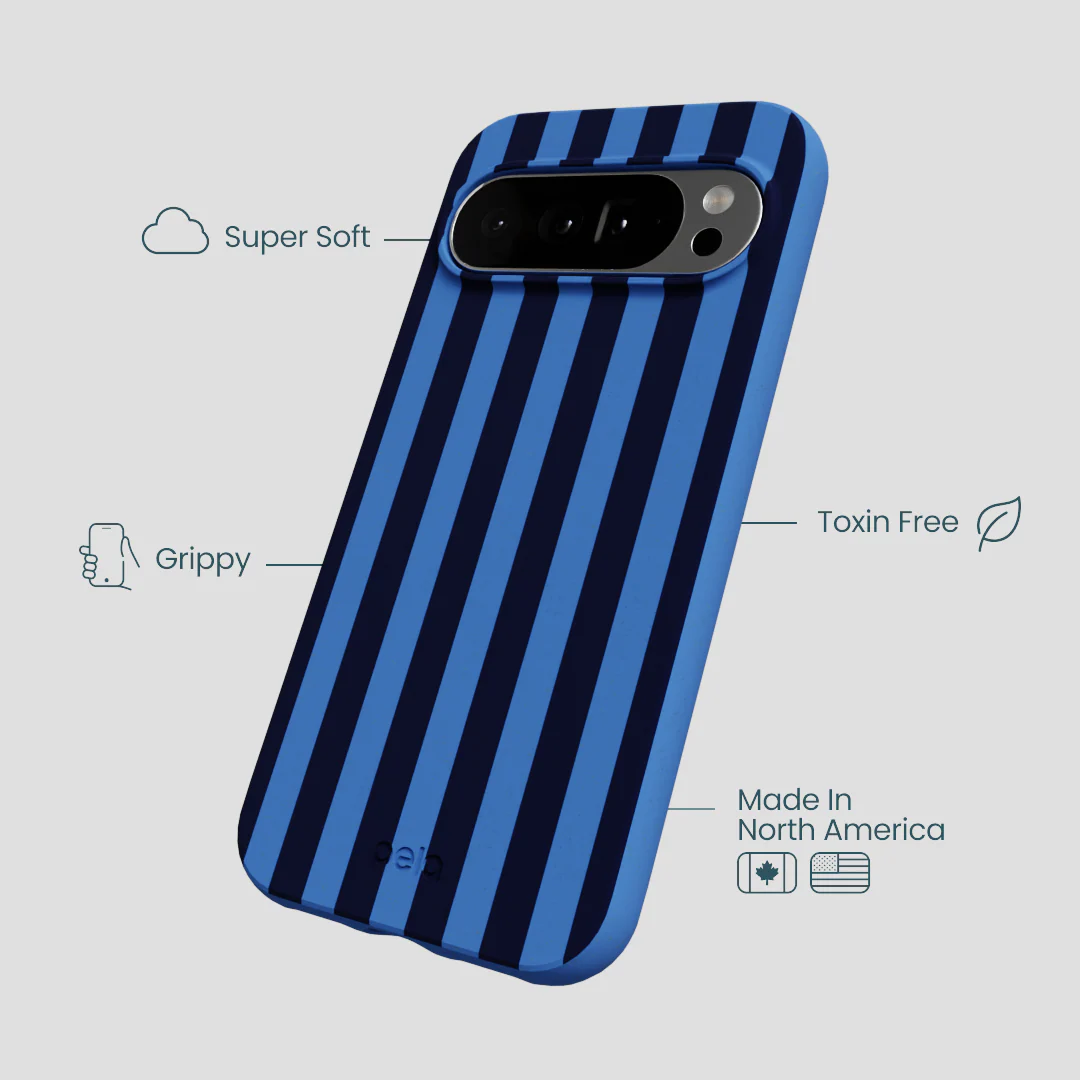 Electric Blue Sapphire Stripes Google Pixel 10 Pro XL Case - Image 3
