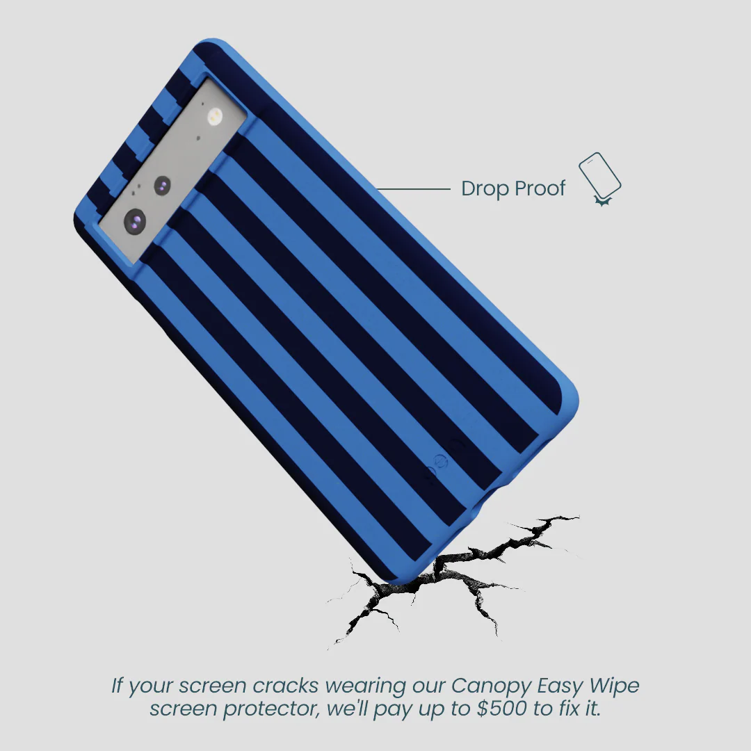 Electric Blue Sapphire Stripes Google Pixel 6 Case - Image 4