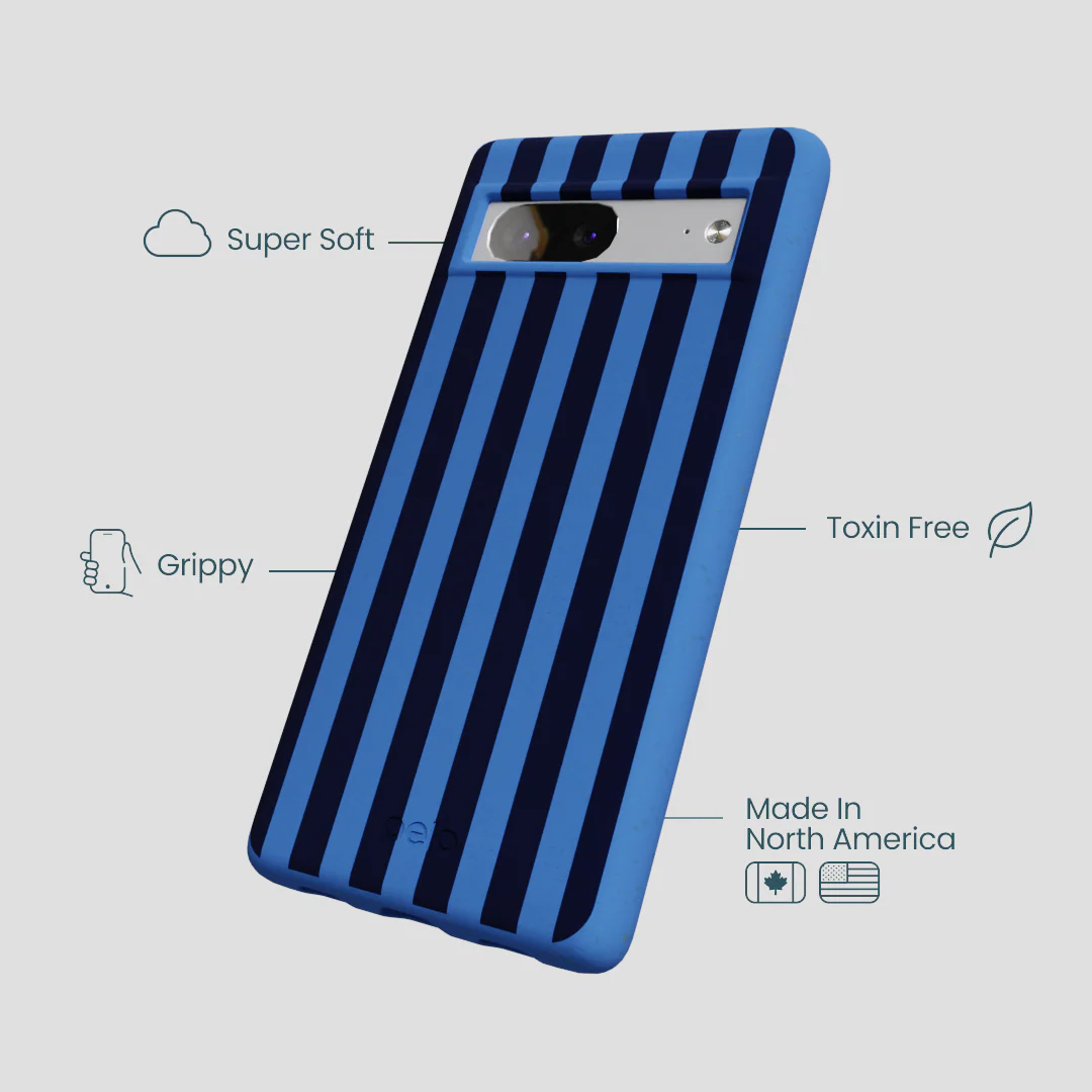 Electric Blue Sapphire Stripes Google Pixel 7 Case - Image 3