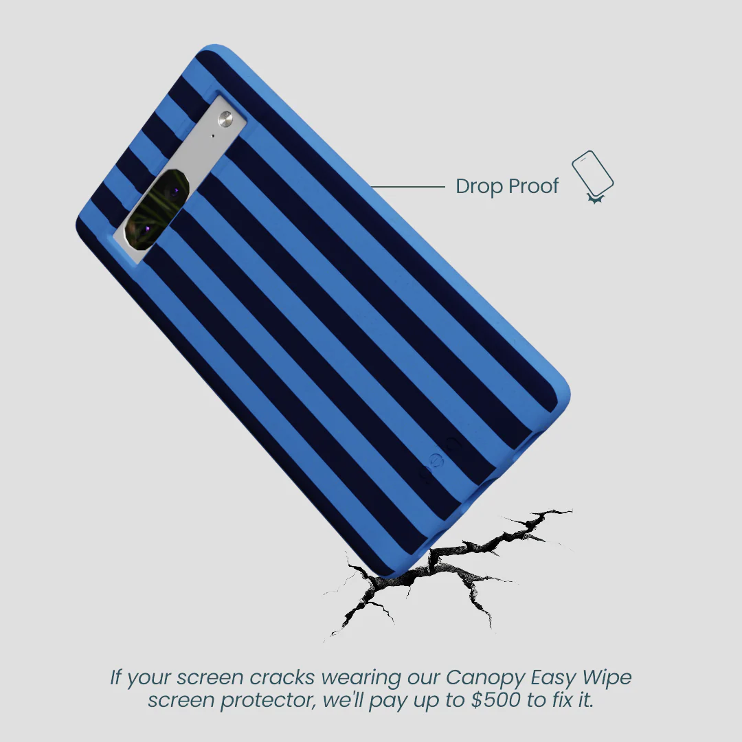 Electric Blue Sapphire Stripes Google Pixel 7a Case - Image 4