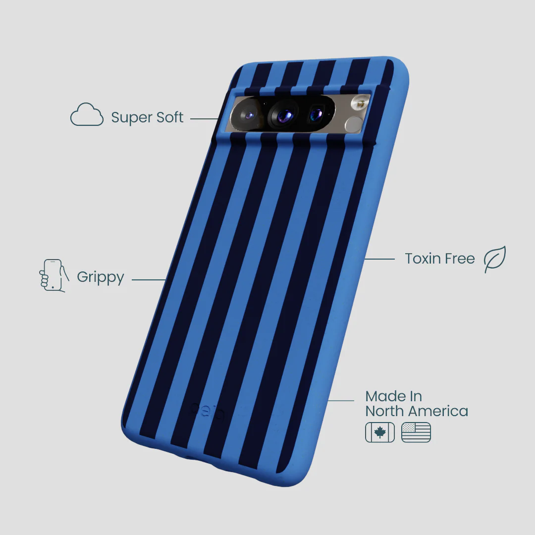 Electric Blue Sapphire Stripes Google Pixel 8 Pro Case - Image 3