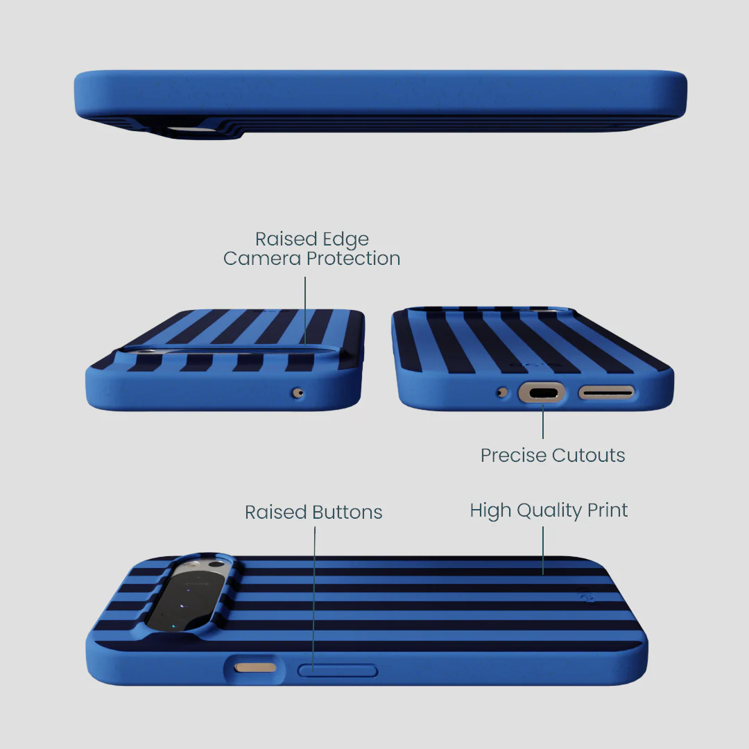 Electric Blue Sapphire Stripes Google Pixel 9 Pro XL Case - Image 2