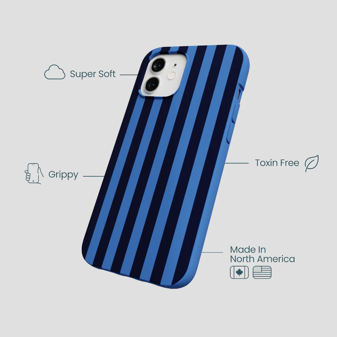 Electric Blue Sapphire Stripes iPhone 12/ iPhone 12 Pro Case - Image 4