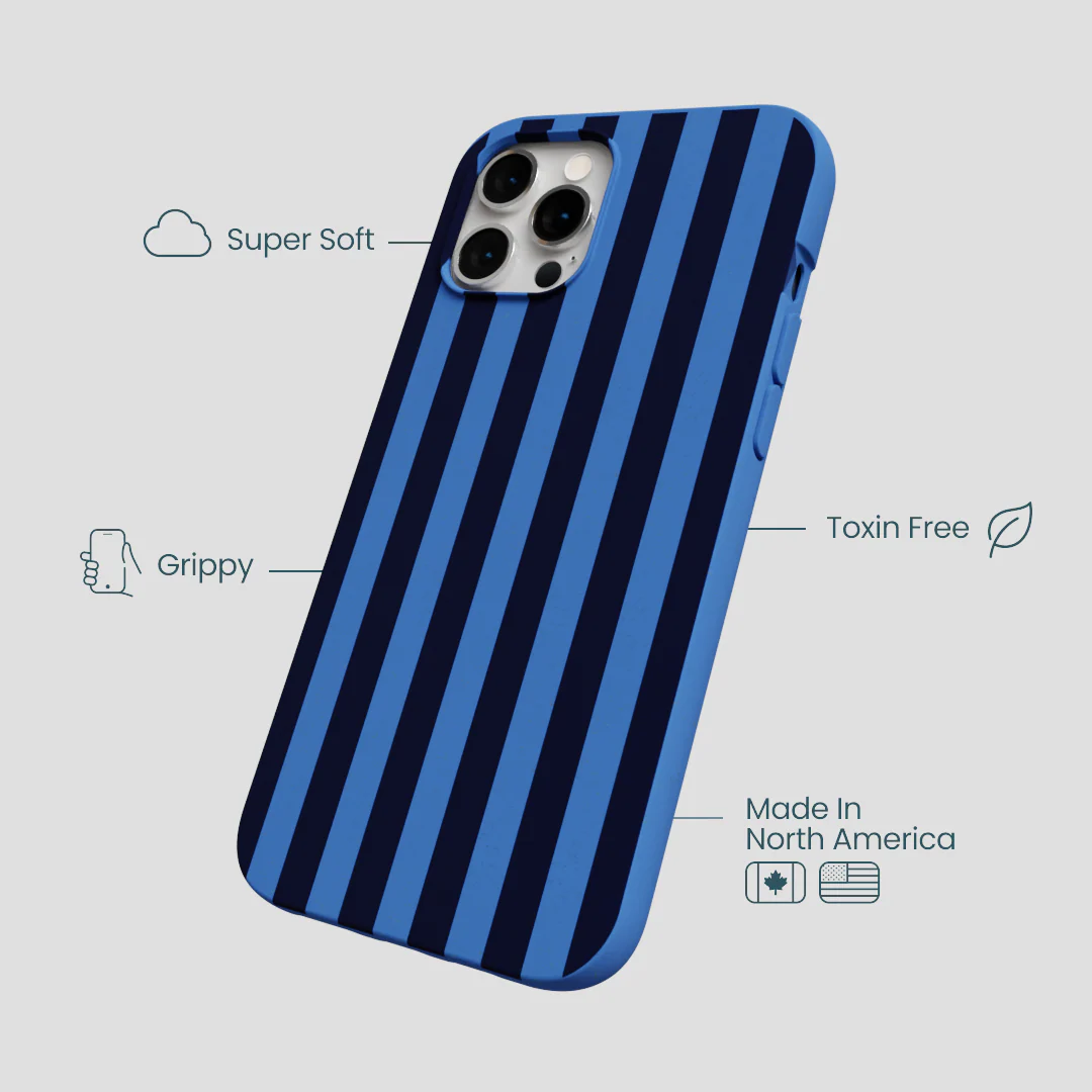 Electric Blue Sapphire Stripes iPhone 12 Pro Max Case - Image 4