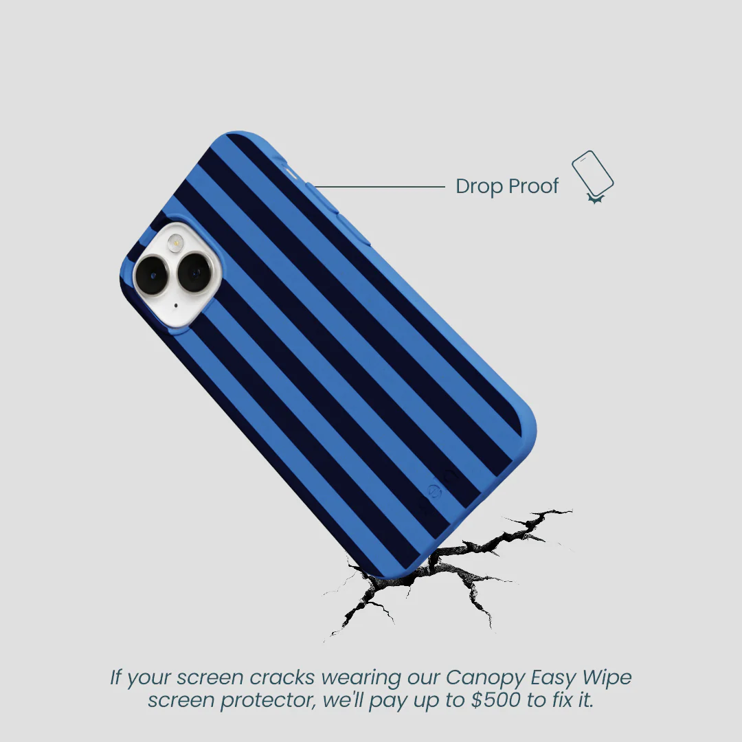 Electric Blue Sapphire Stripes iPhone 13 Mini Case - Image 5