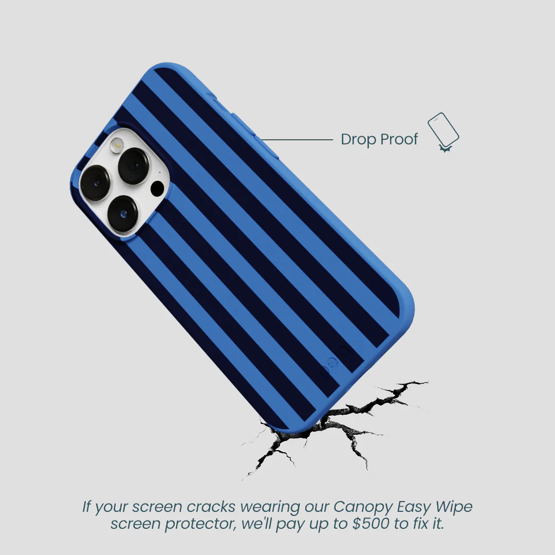 Electric Blue Sapphire Stripes iPhone 13 Pro Case - Image 5