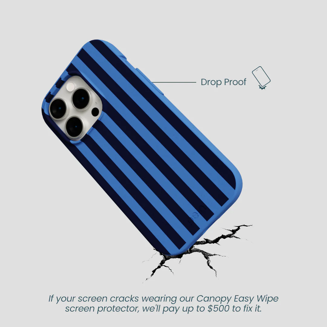 Electric Blue Sapphire Stripes iPhone 14 Pro Case - Image 5