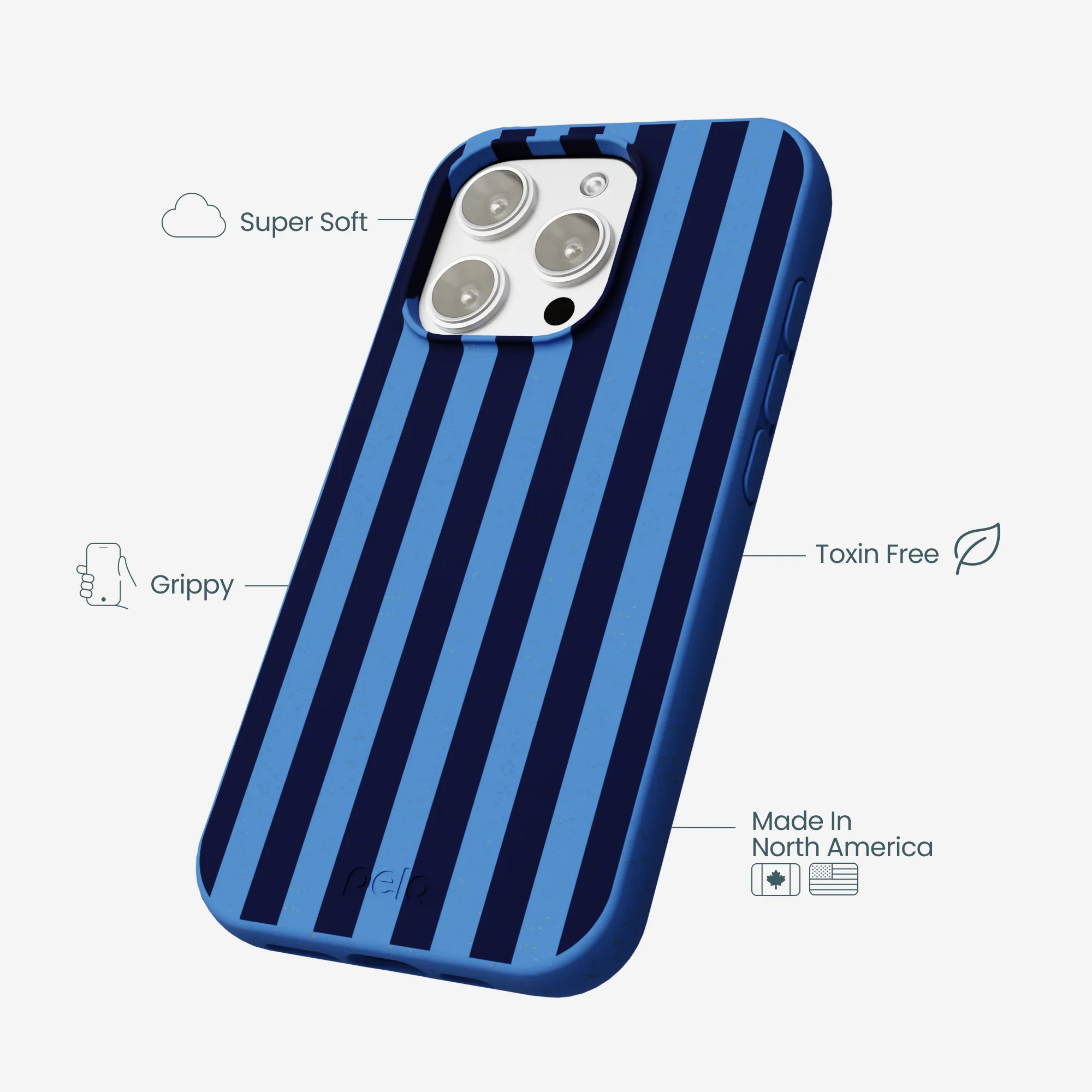 Electric Blue Sapphire Stripes iPhone 16 Pro Max Case - Image 4