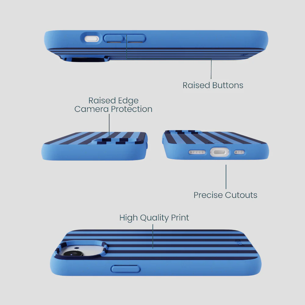 Electric Blue Sapphire Stripes iPhone 16e/17e Case - Image 3
