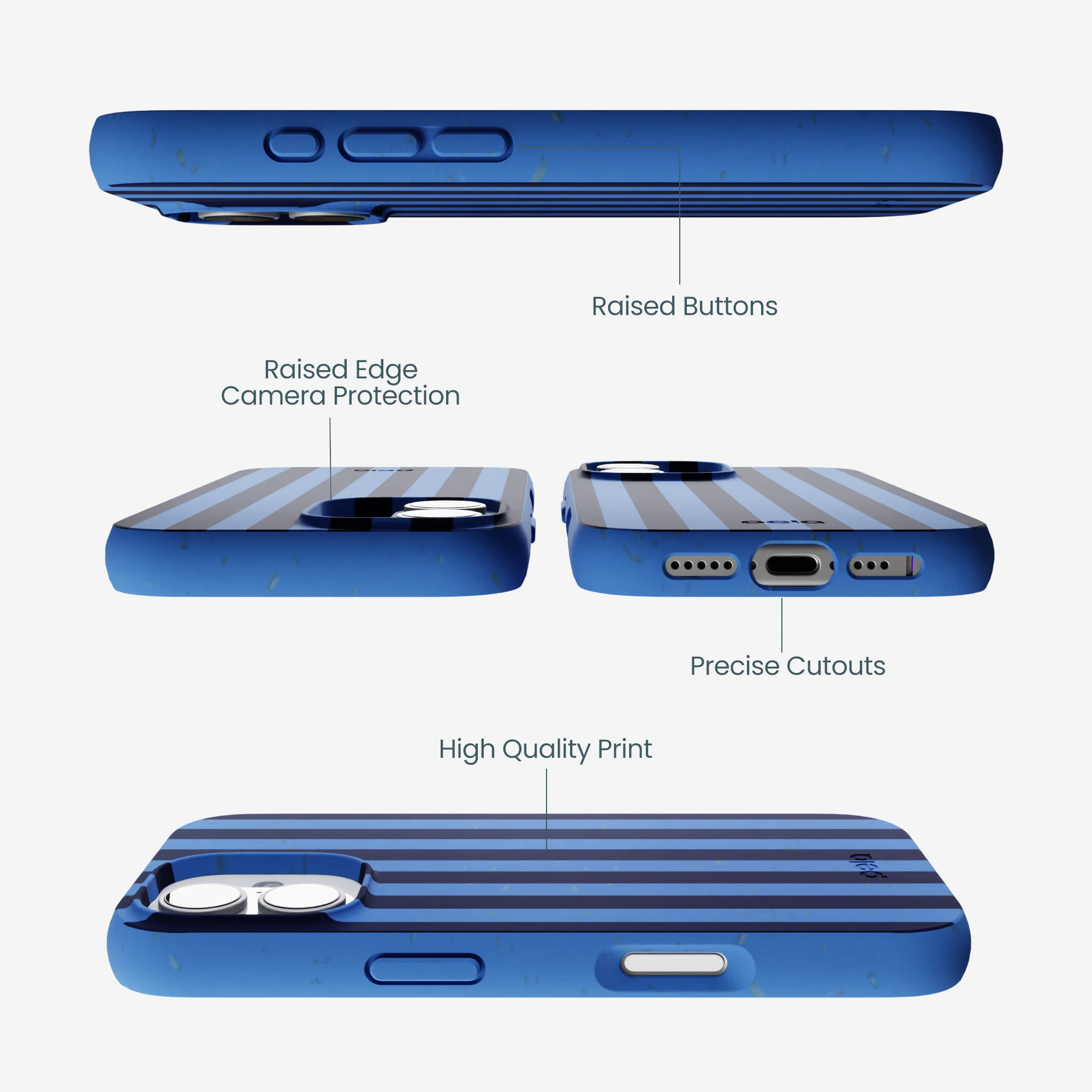 Electric Blue Sapphire Stripes iPhone 17 Case - Image 3