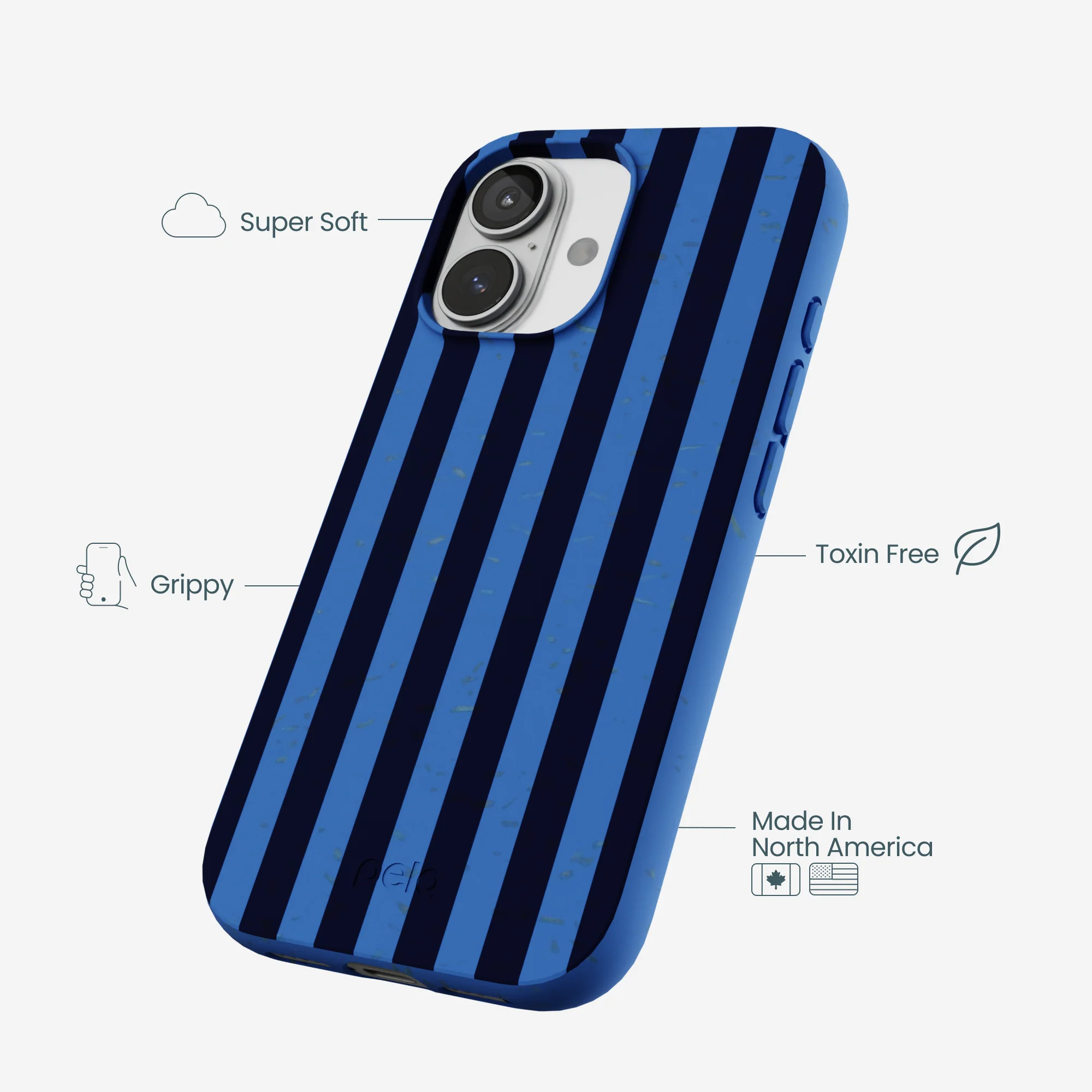 Electric Blue Sapphire Stripes iPhone 17 Case - Image 4