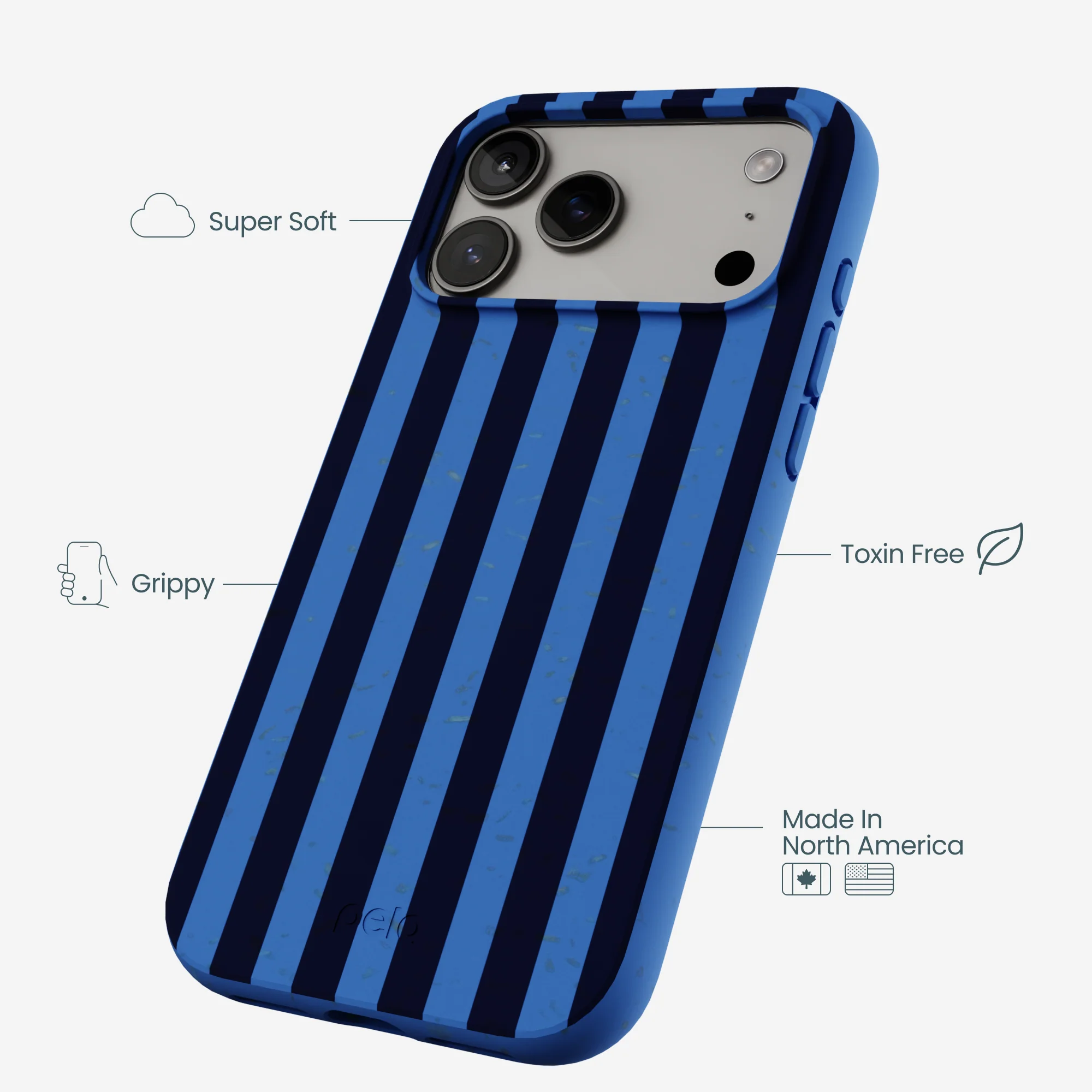 Electric Blue Sapphire Stripes iPhone 17 Pro Max Case - Image 4