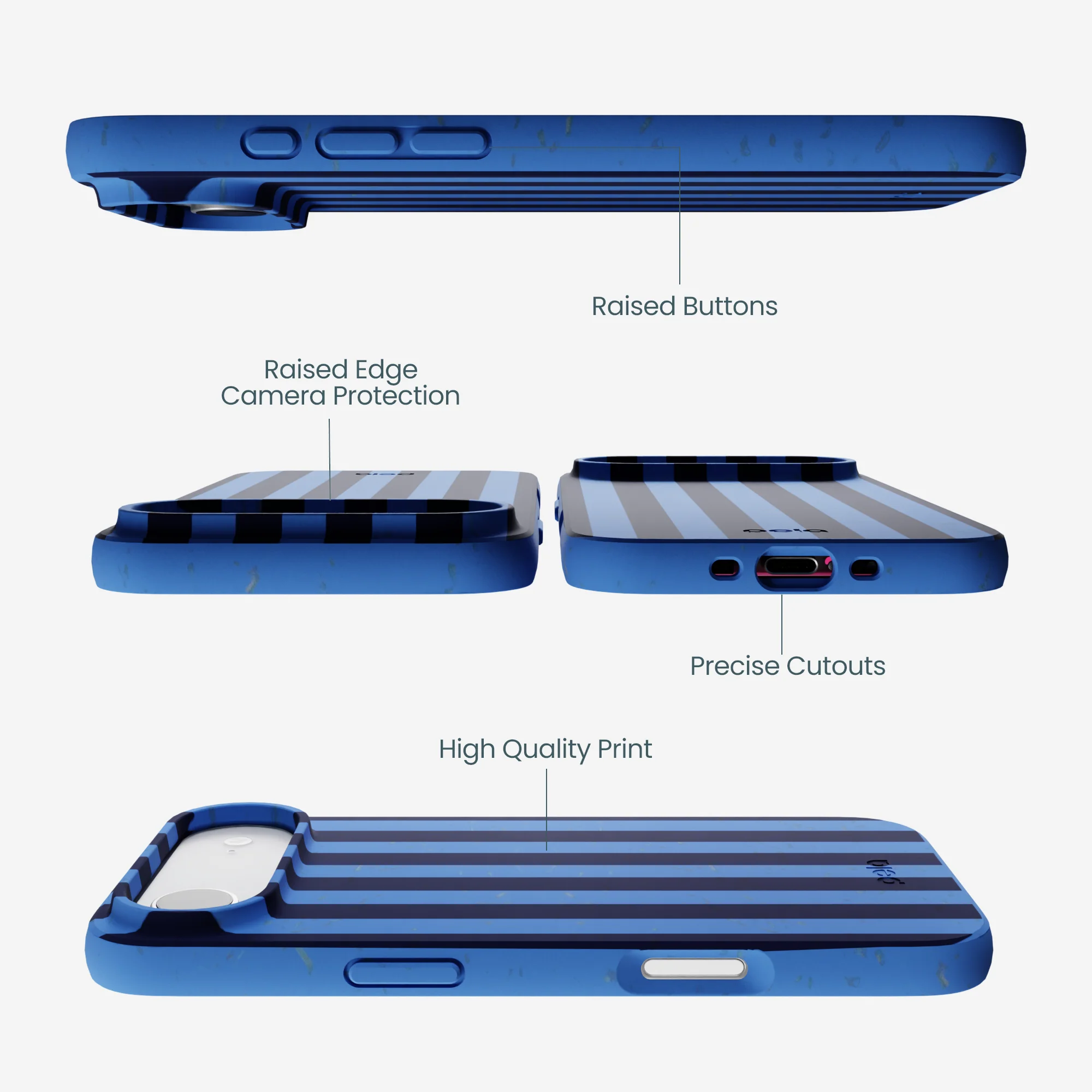 Electric Blue Sapphire Stripes iPhone Air Case - Image 3