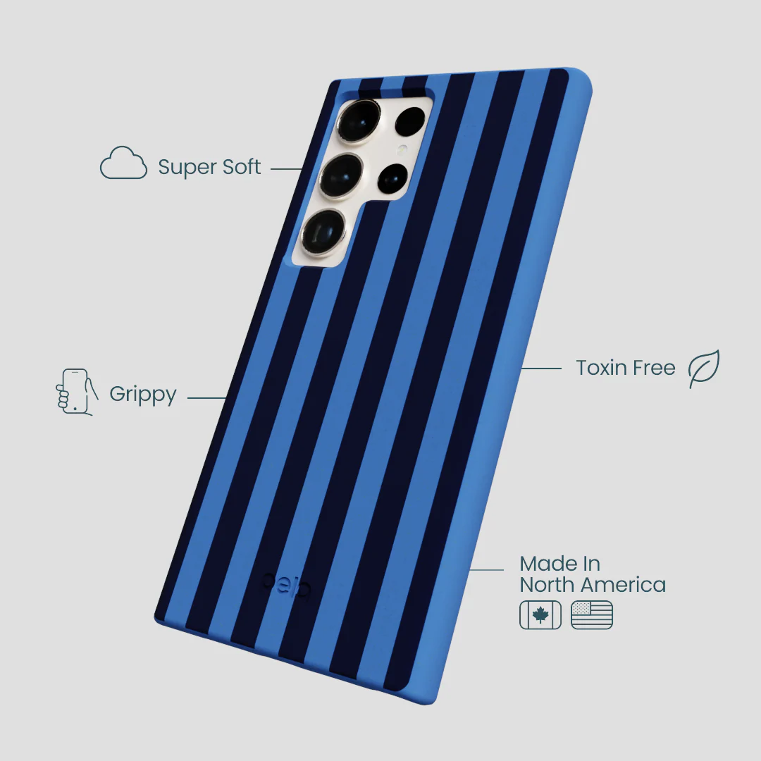 Electric Blue Sapphire Stripes Samsung Galaxy S24 Ultra Case - Image 3
