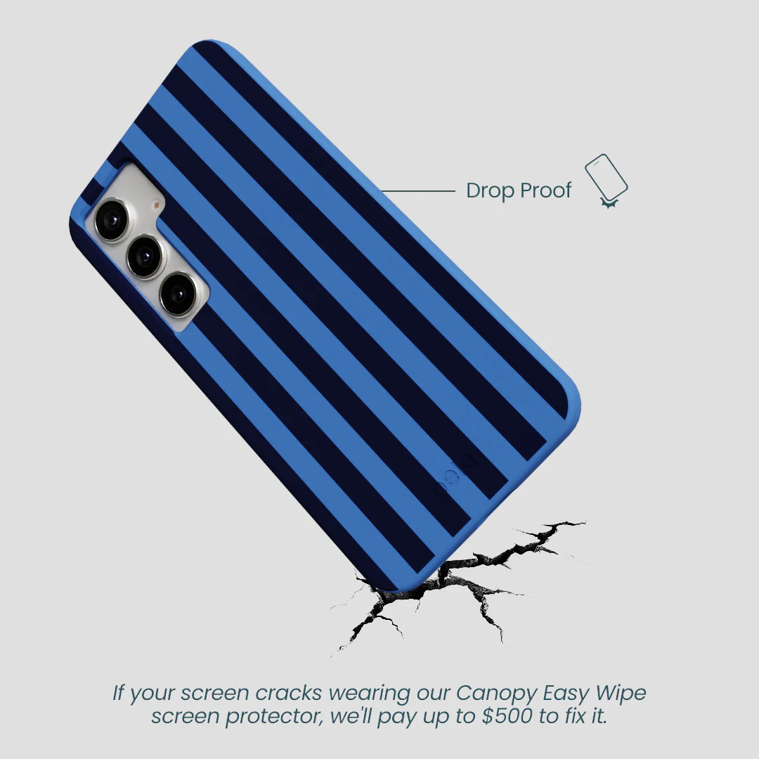 Electric Blue Sapphire Stripes Samsung Galaxy S25+(Plus) Case - Image 4
