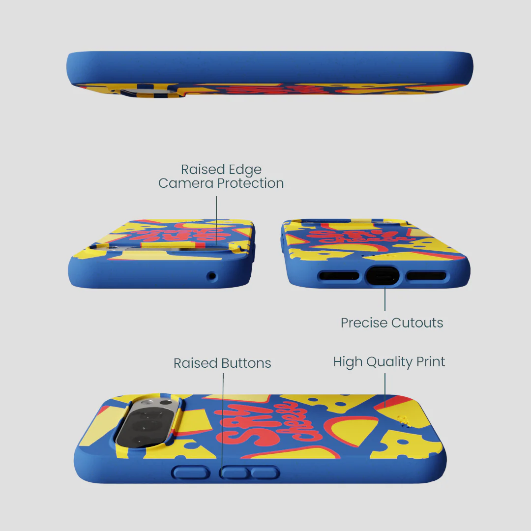 Electric Blue Say Cheese Google Pixel 10/10 Pro Case - Image 3