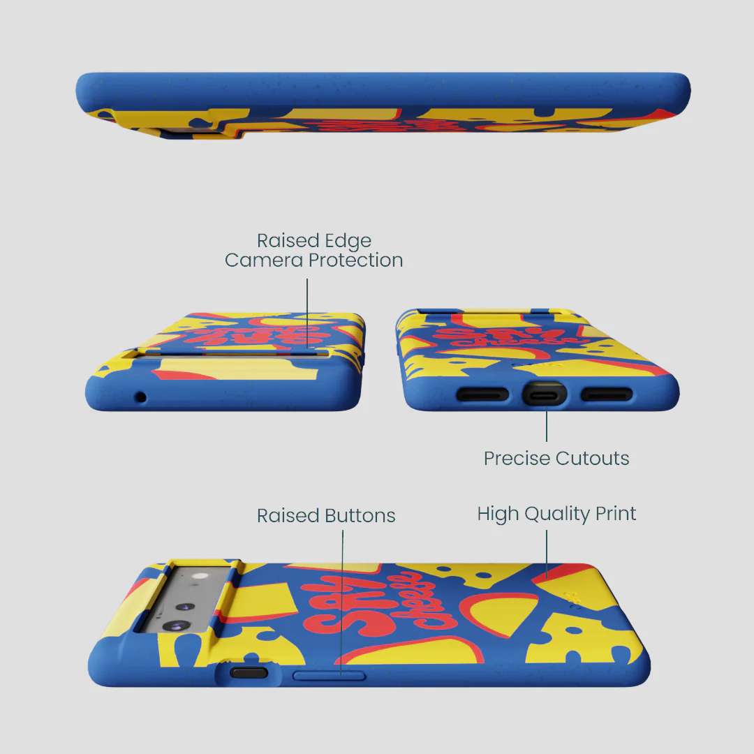 Electric Blue Say Cheese Google Pixel 6 Case - Image 3