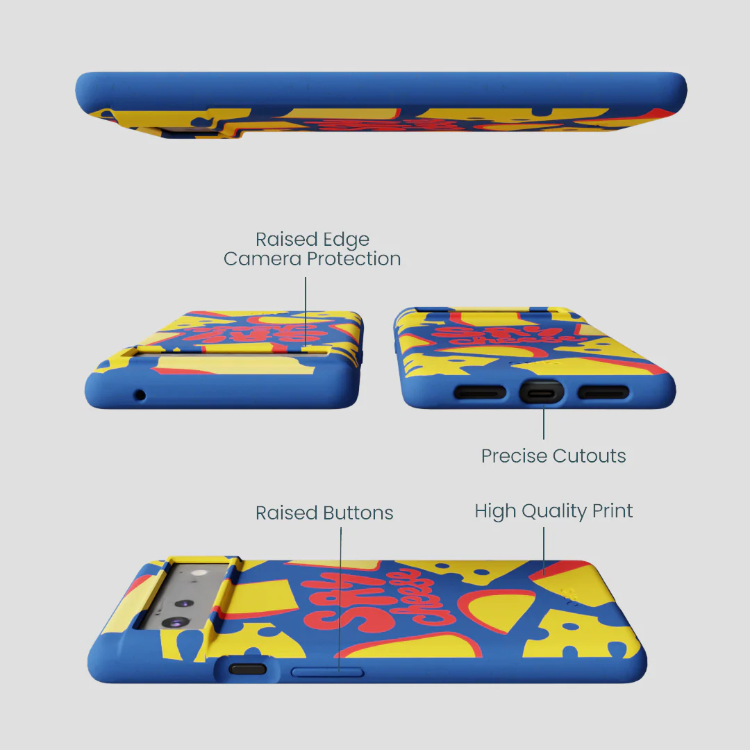 Electric Blue Say Cheese Google Pixel 6a Case - Image 3