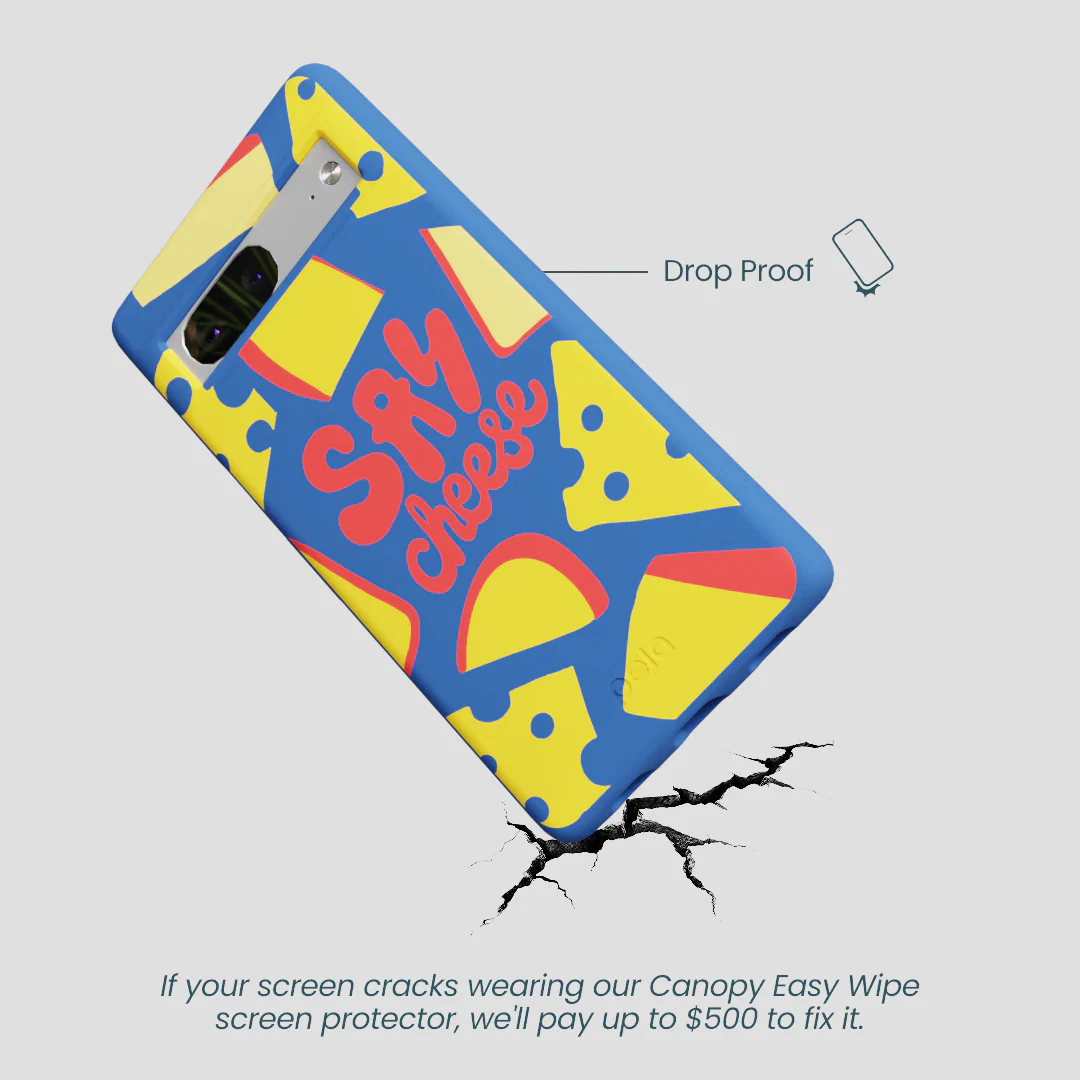 Electric Blue Say Cheese Google Pixel 7 Case - Image 5