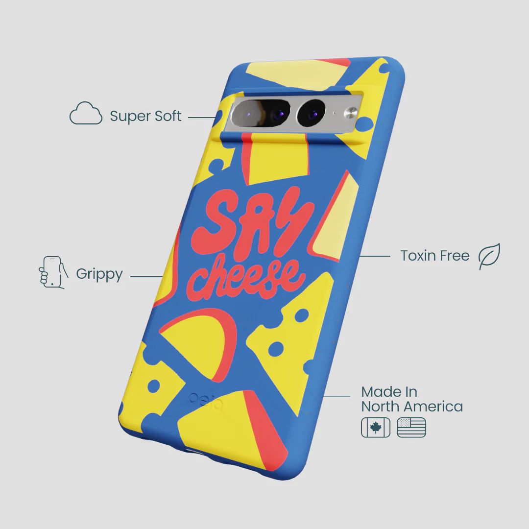 Electric Blue Say Cheese Google Pixel 7 Pro Case - Image 4