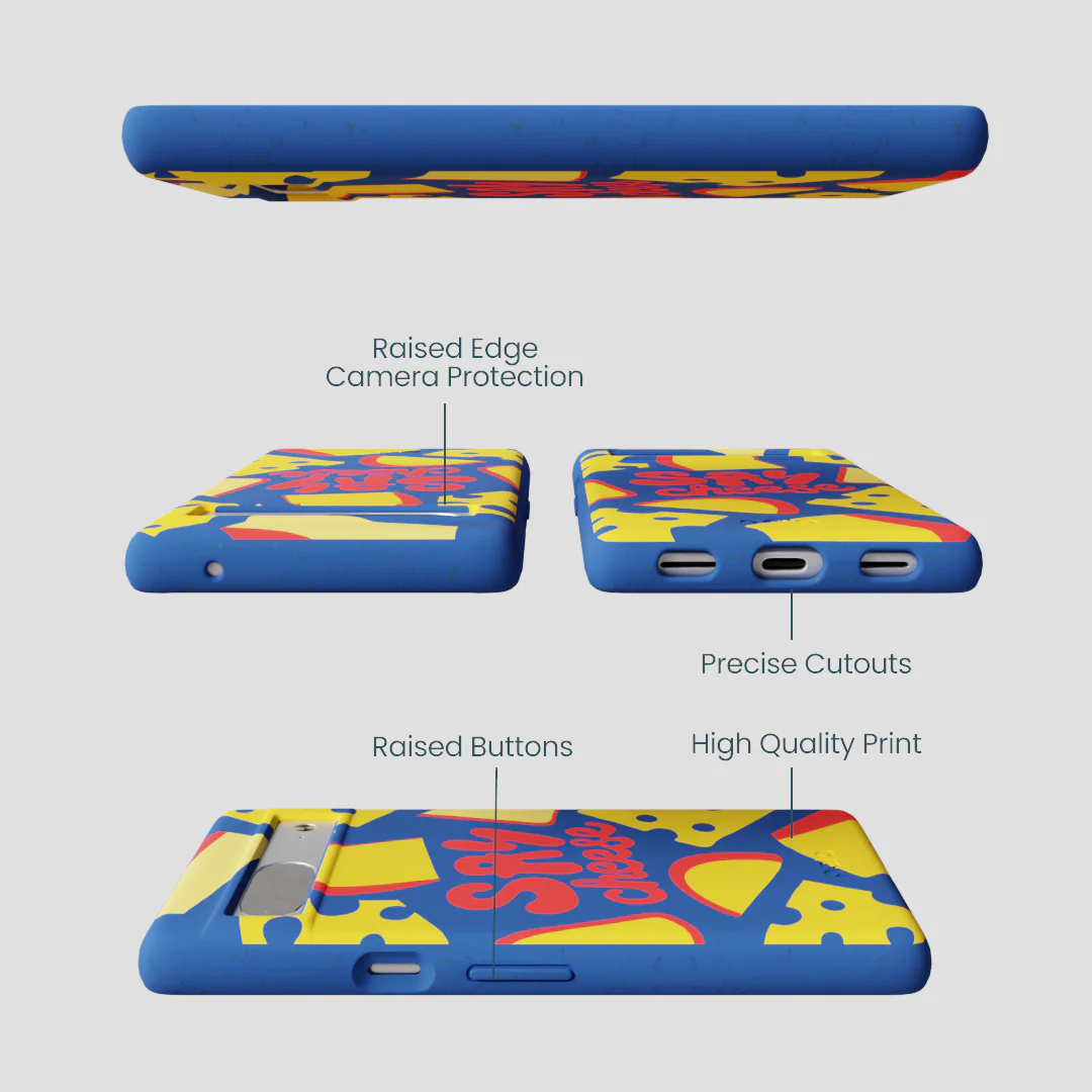 Electric Blue Say Cheese Google Pixel 7a Case - Image 3