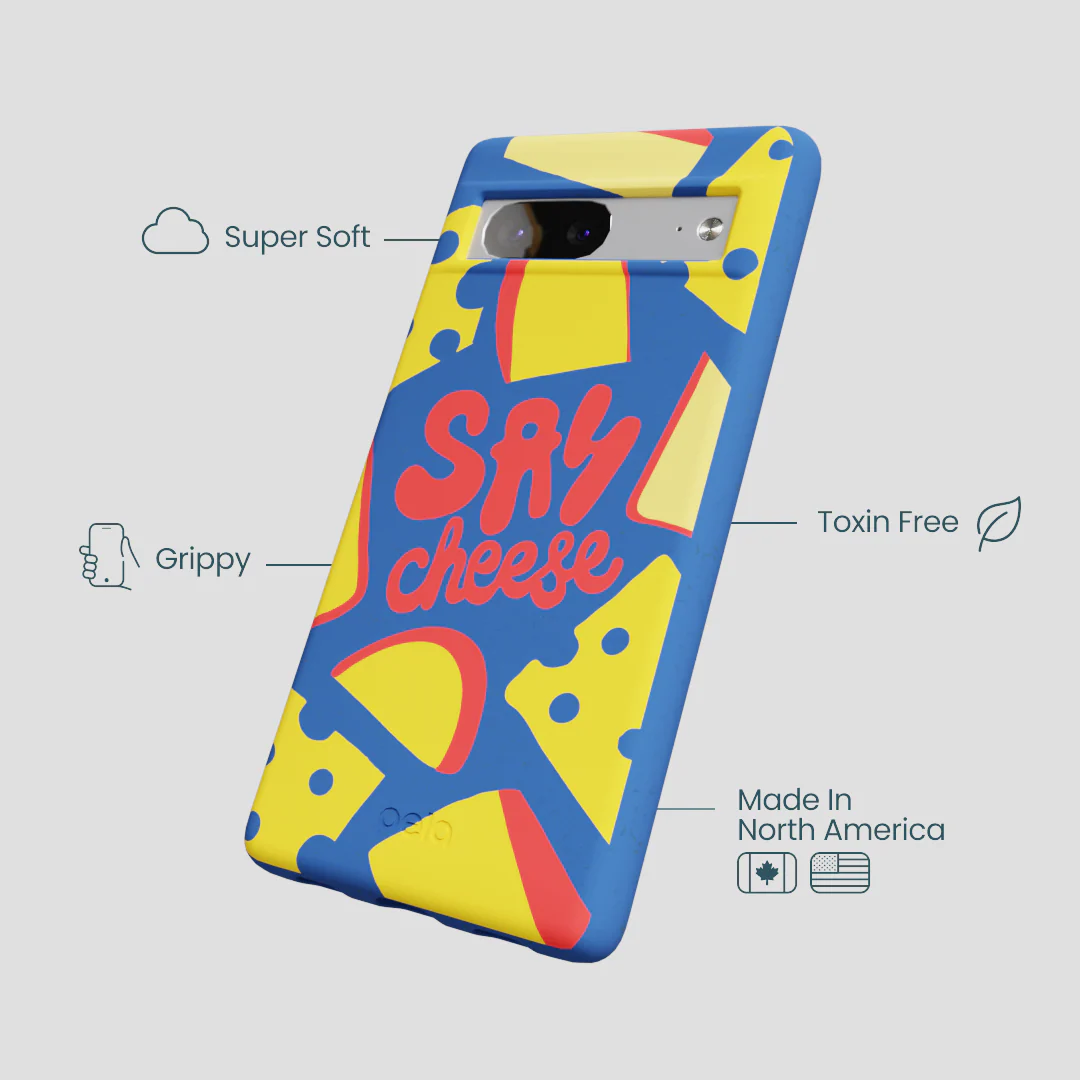 Electric Blue Say Cheese Google Pixel 7a Case - Image 4