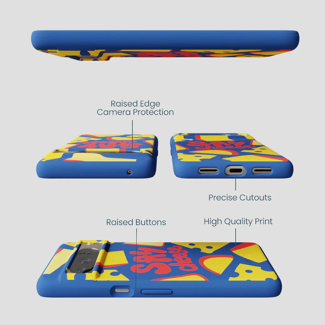 Electric Blue Say Cheese Google Pixel 8 Pro Case - Image 3