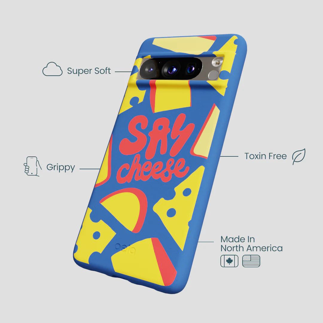 Electric Blue Say Cheese Google Pixel 8 Pro Case - Image 4