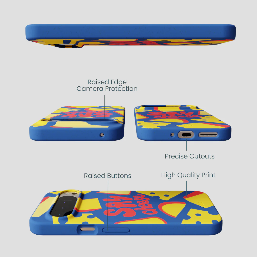 Electric Blue Say Cheese Google Pixel 9 Pro XL Case - Image 3